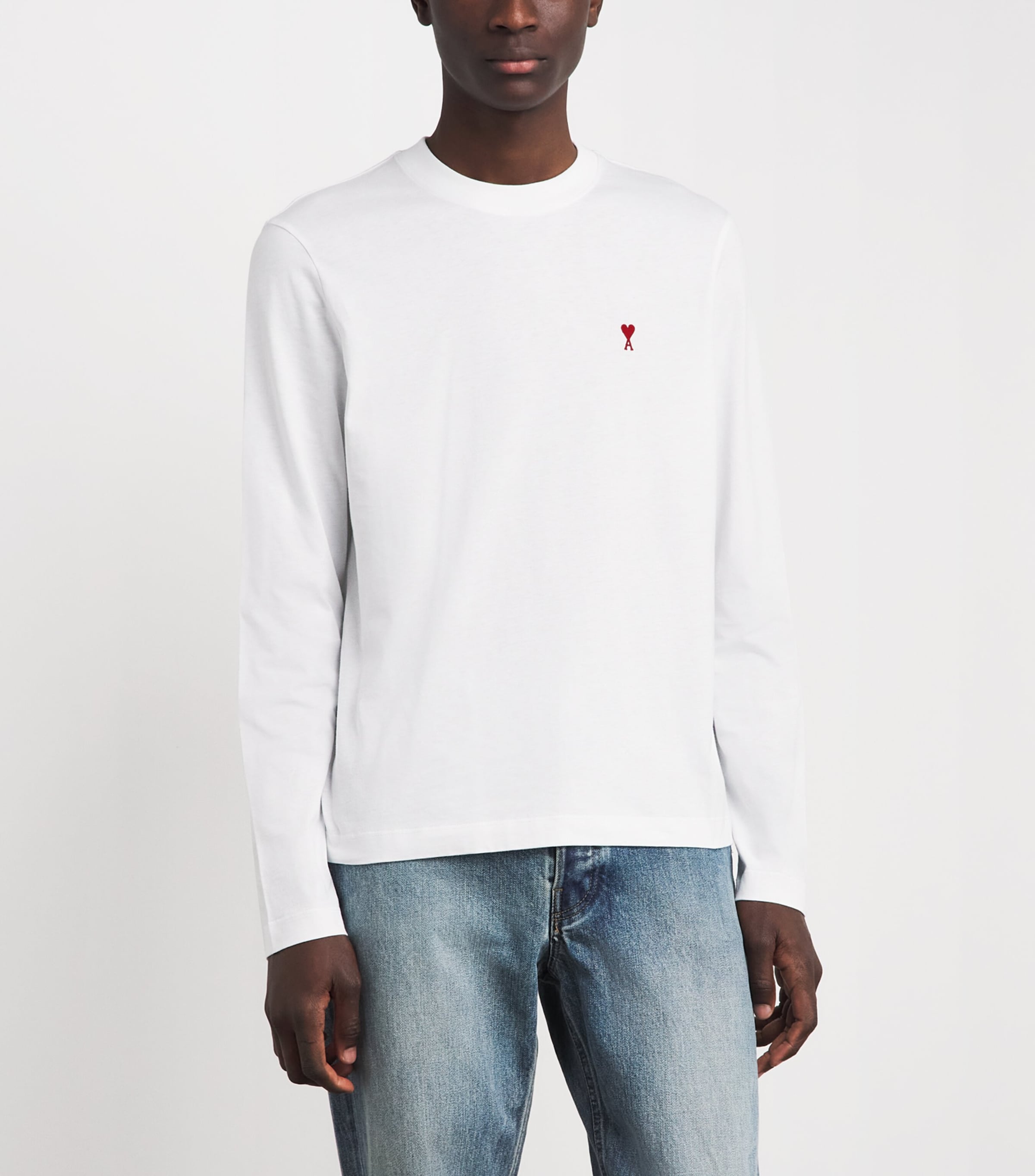Ami ParisのロングTシャツ AMI Paris White Cotton Long-Sleeve Ami de Coeur T-Shirt | Harrods US