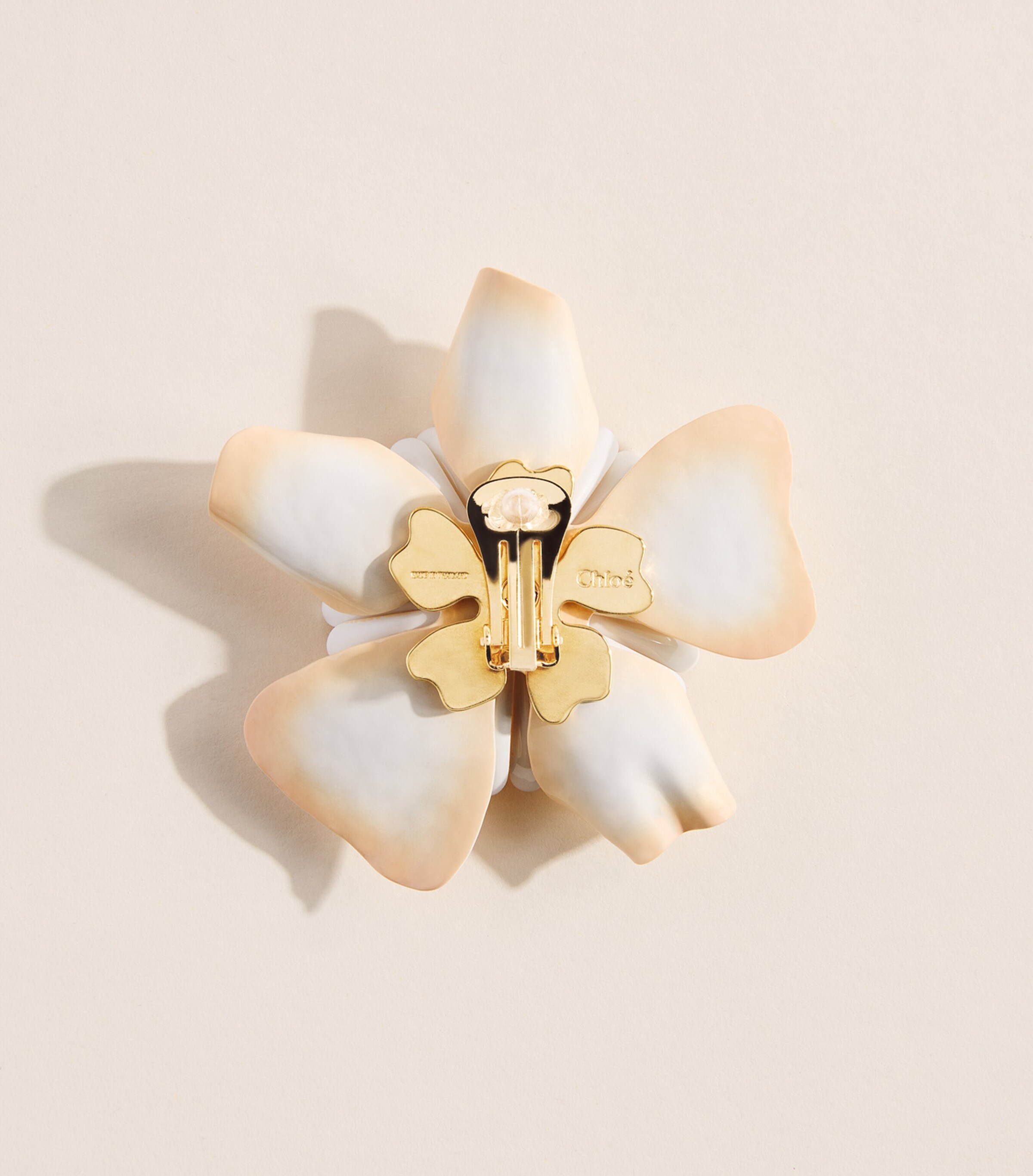 Chloé Bloom Clip-On Earrings Apricot Pink Image 3