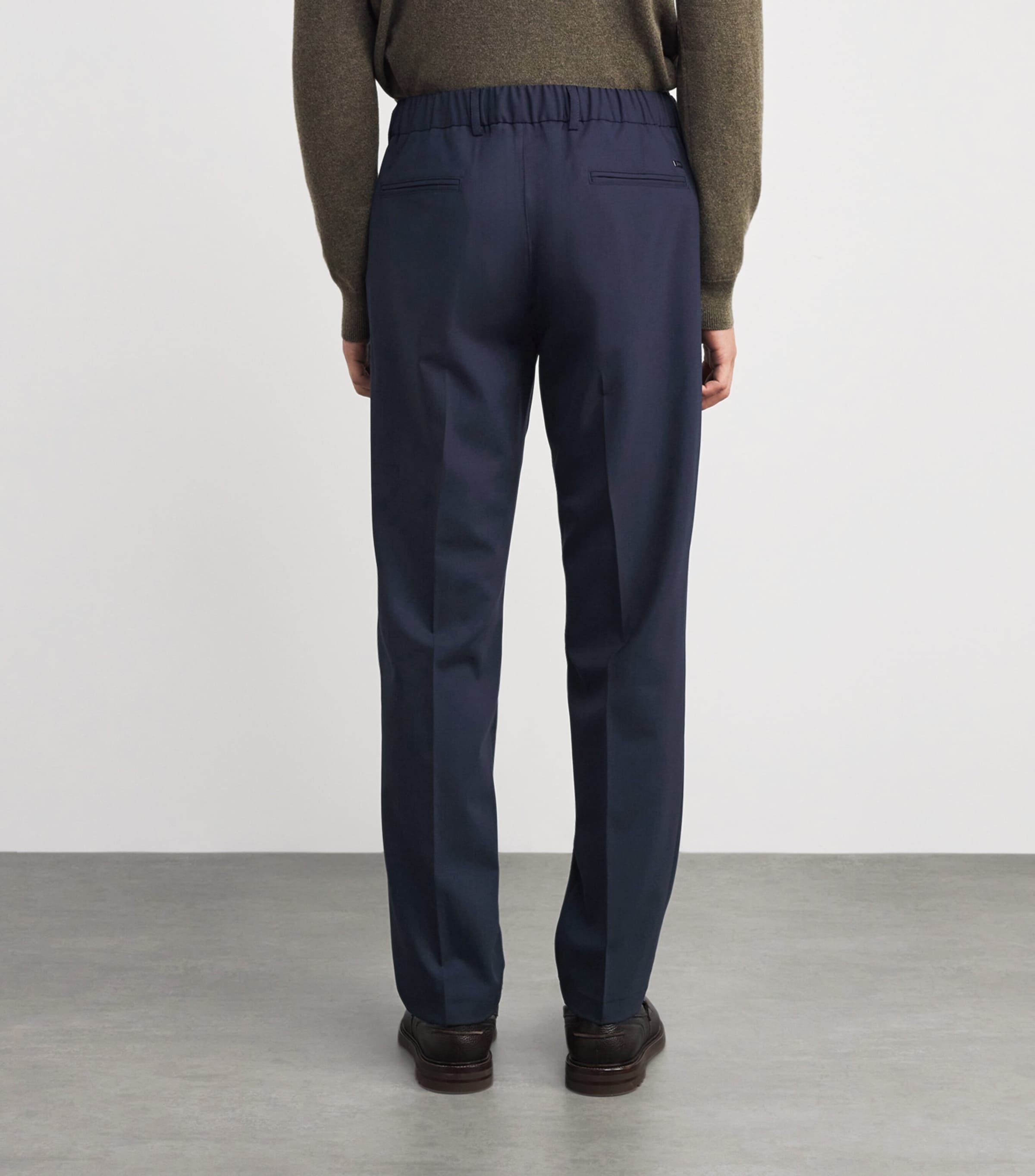 Stretch Virgin Wool Trousers 9200 BLUE Image 4