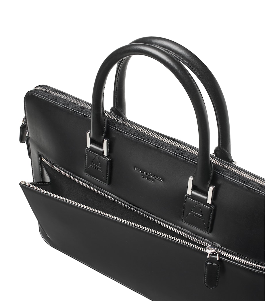 Leather Connaught Briefcase BLACK Image 4
