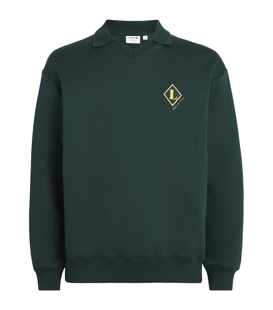 Lacoste Mens Cotton-Blend Badge Sweatshirt Sinople Image 1