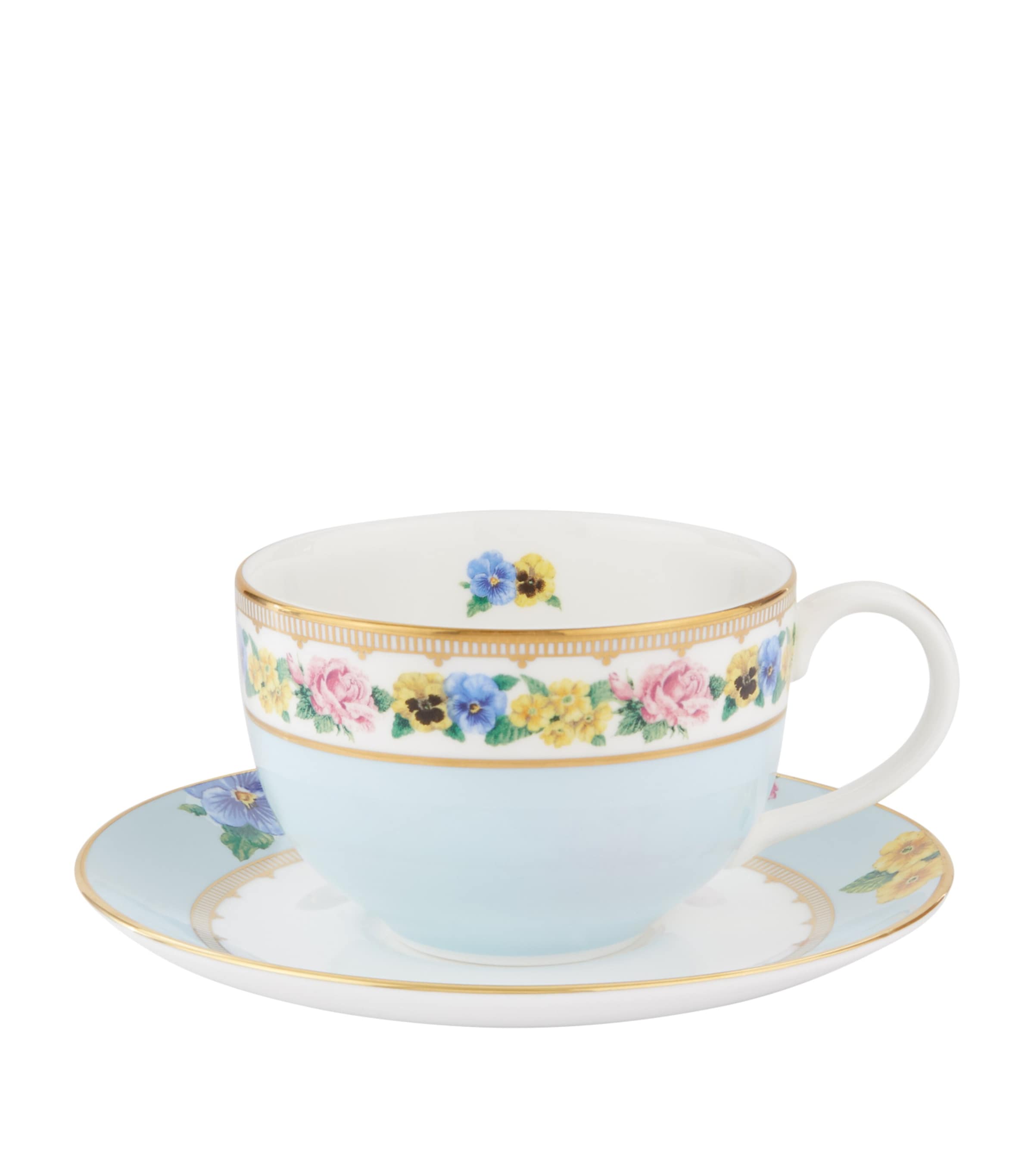 Halcyon Days Shell Garden Floral Teacup and Saucer Image 2
