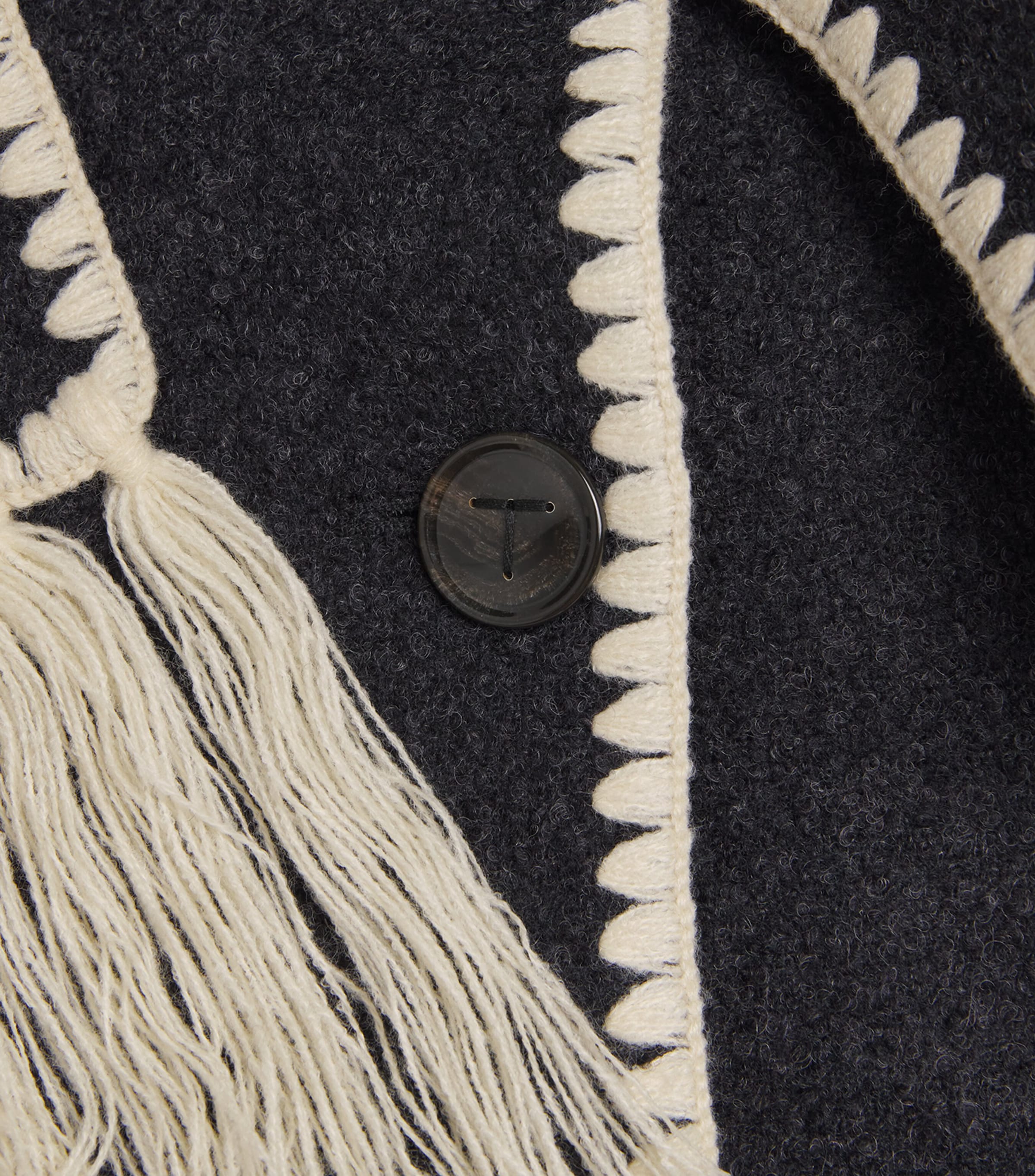 Wool-Blend Scarf Jacket DRK GREY MELANGE 359 Image 5