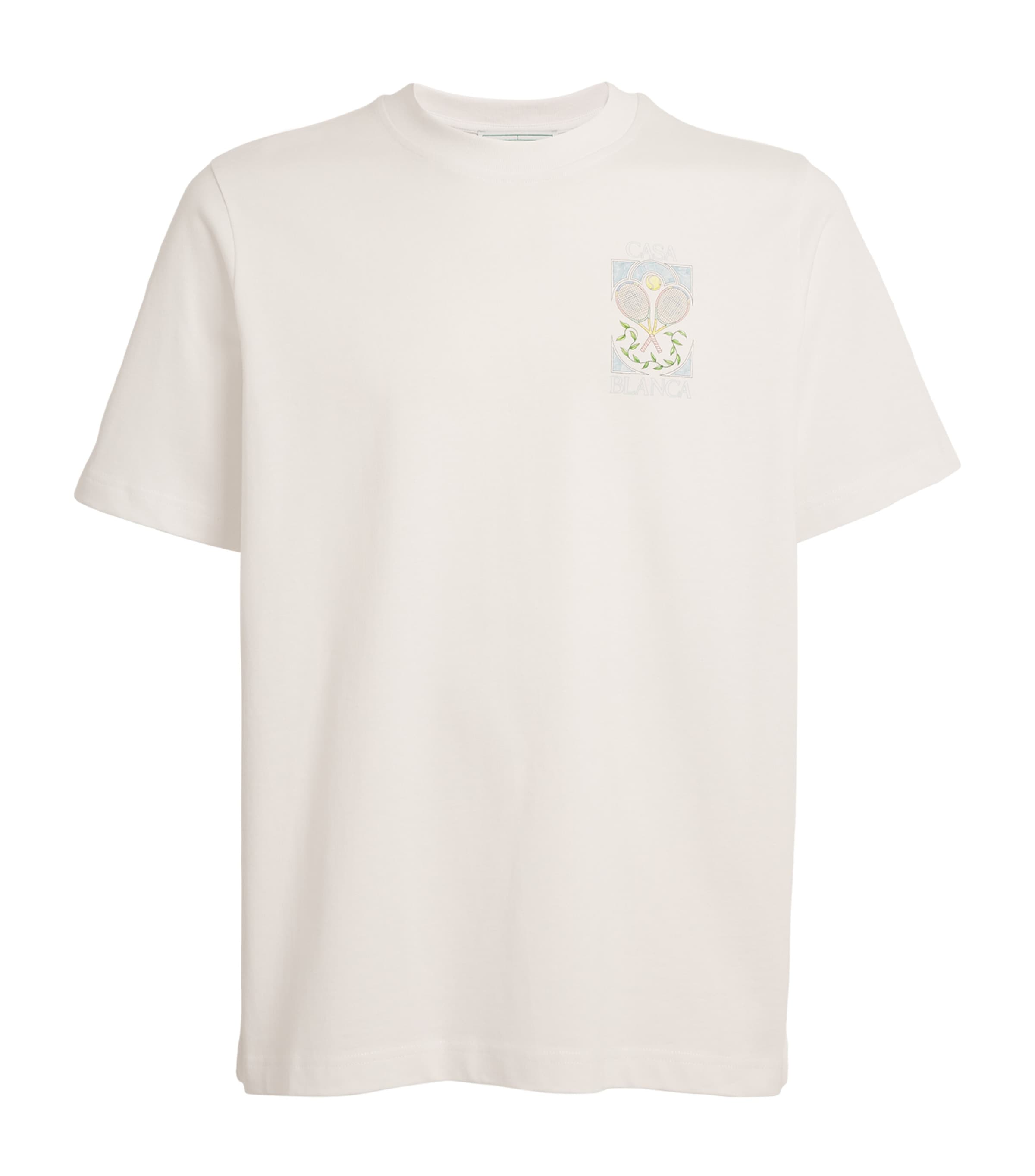 Shop Casablanca Tennis Pastelle T-shirt In White