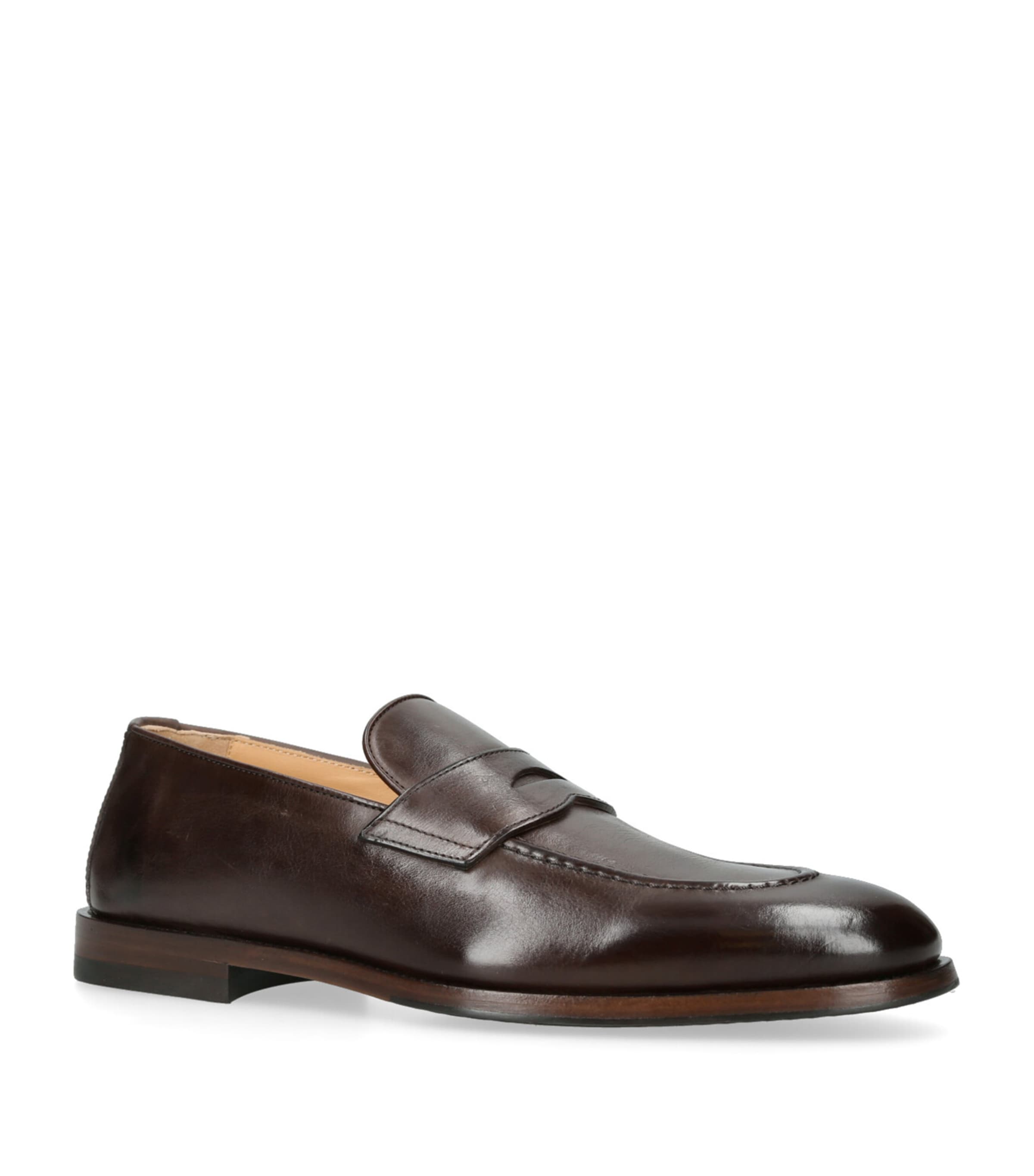 Brunello Cucinelli Leather Loafers Dark Brown Image 3