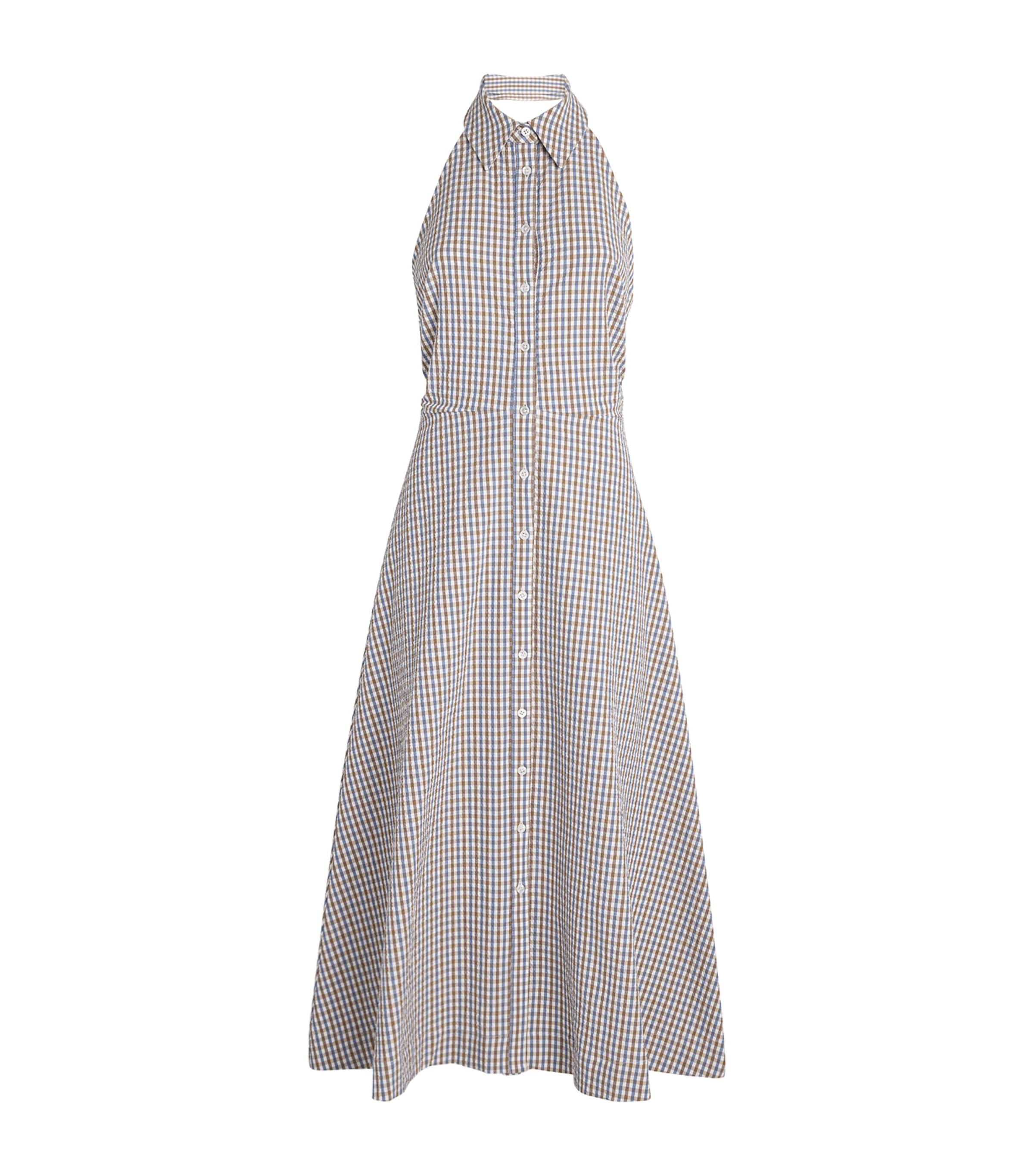 Veronica Beard Womens Gingham Mackey Midi Dress Acorn Multi Image 1