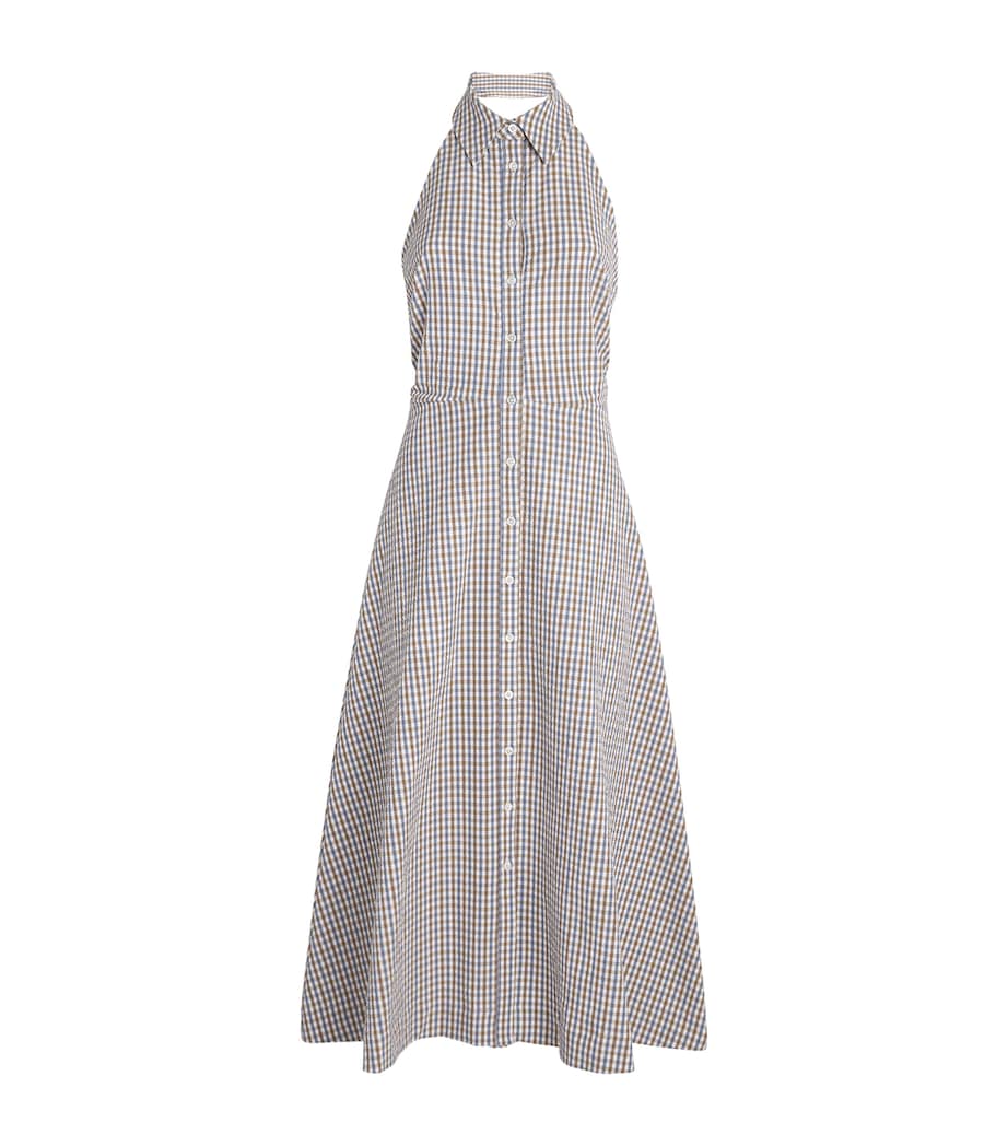 Veronica Beard Womens Gingham Mackey Midi Dress Acorn Multi Image 1