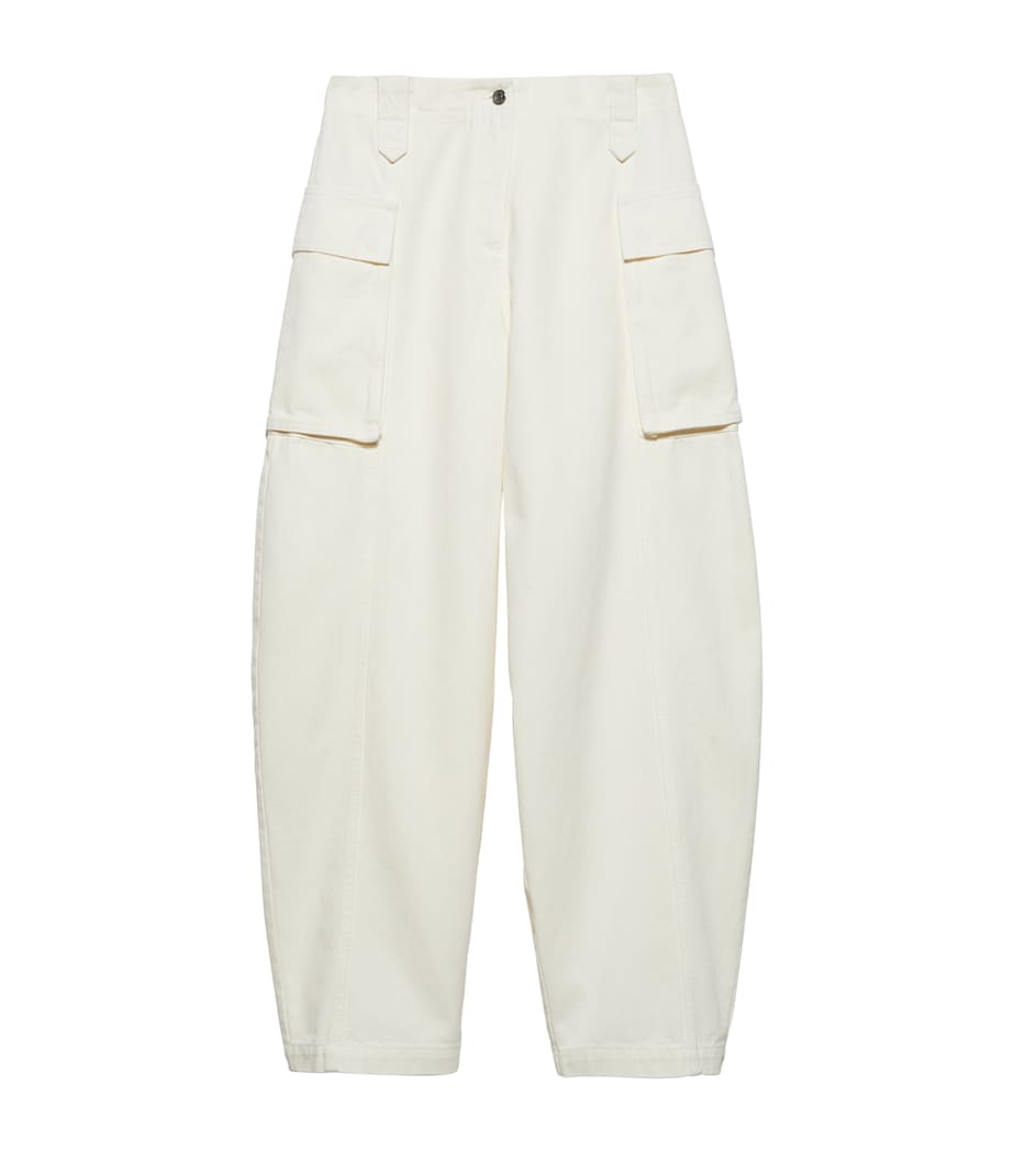 Cotton Cargo Trousers CREAM Image 1
