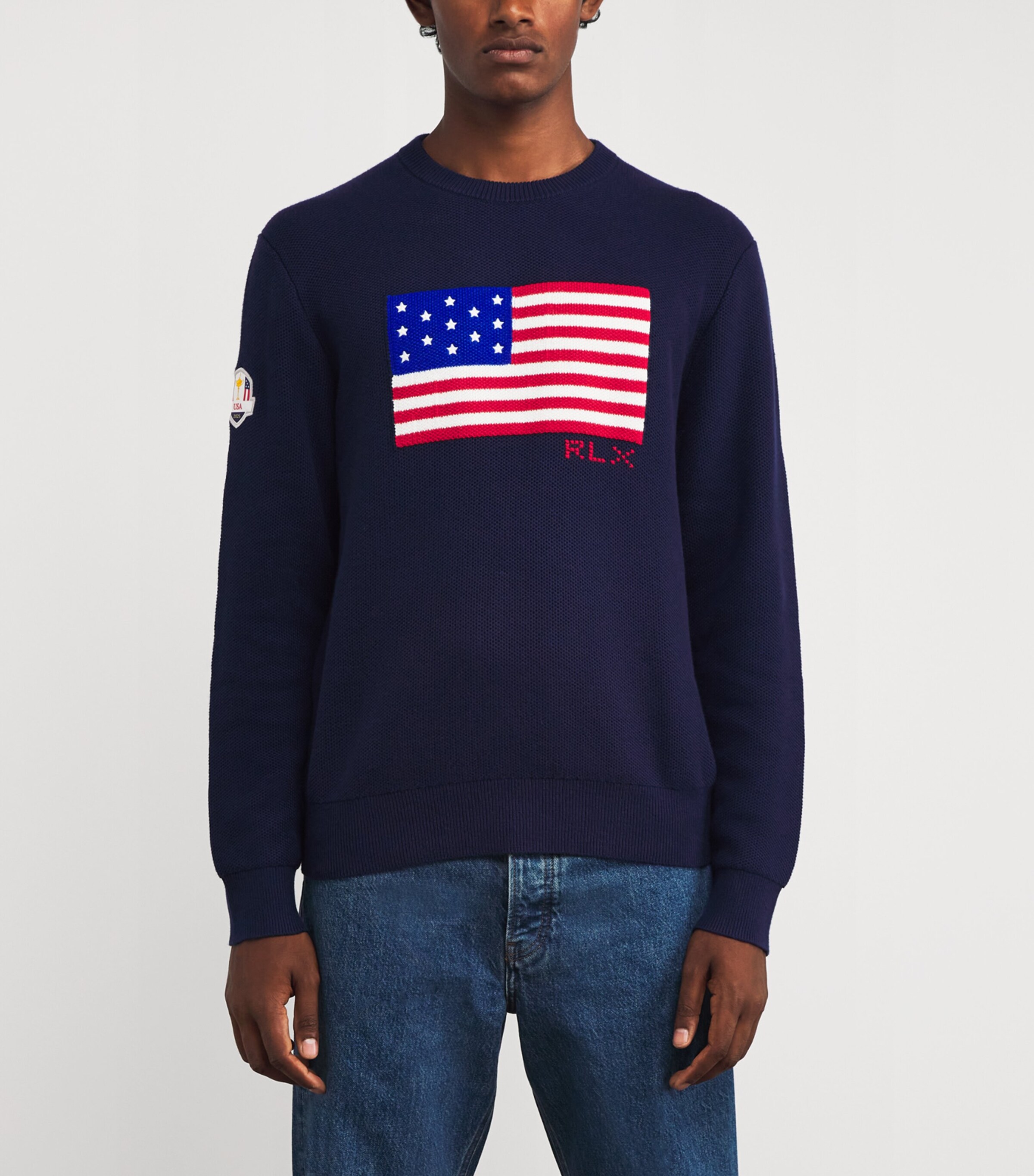 Cotton Ryder Cup Flag Sweater REFINED NAVY Image 3