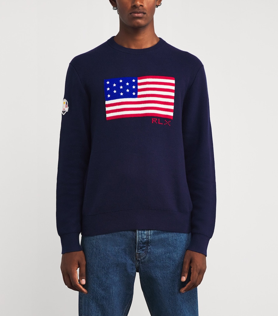 Cotton Ryder Cup Flag Sweater REFINED NAVY Image 3