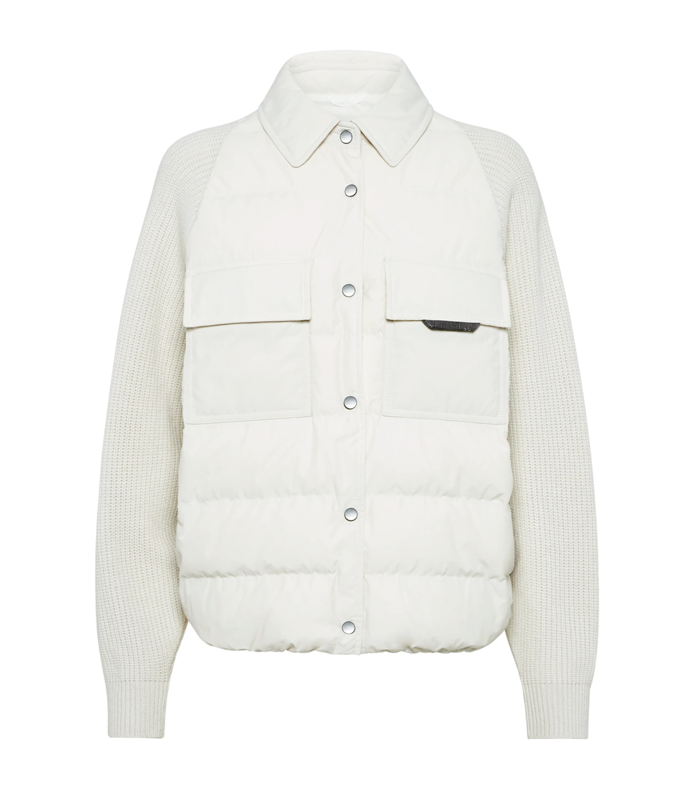 Brunello Cucinelli Long Sleeve Casual Jacket In White