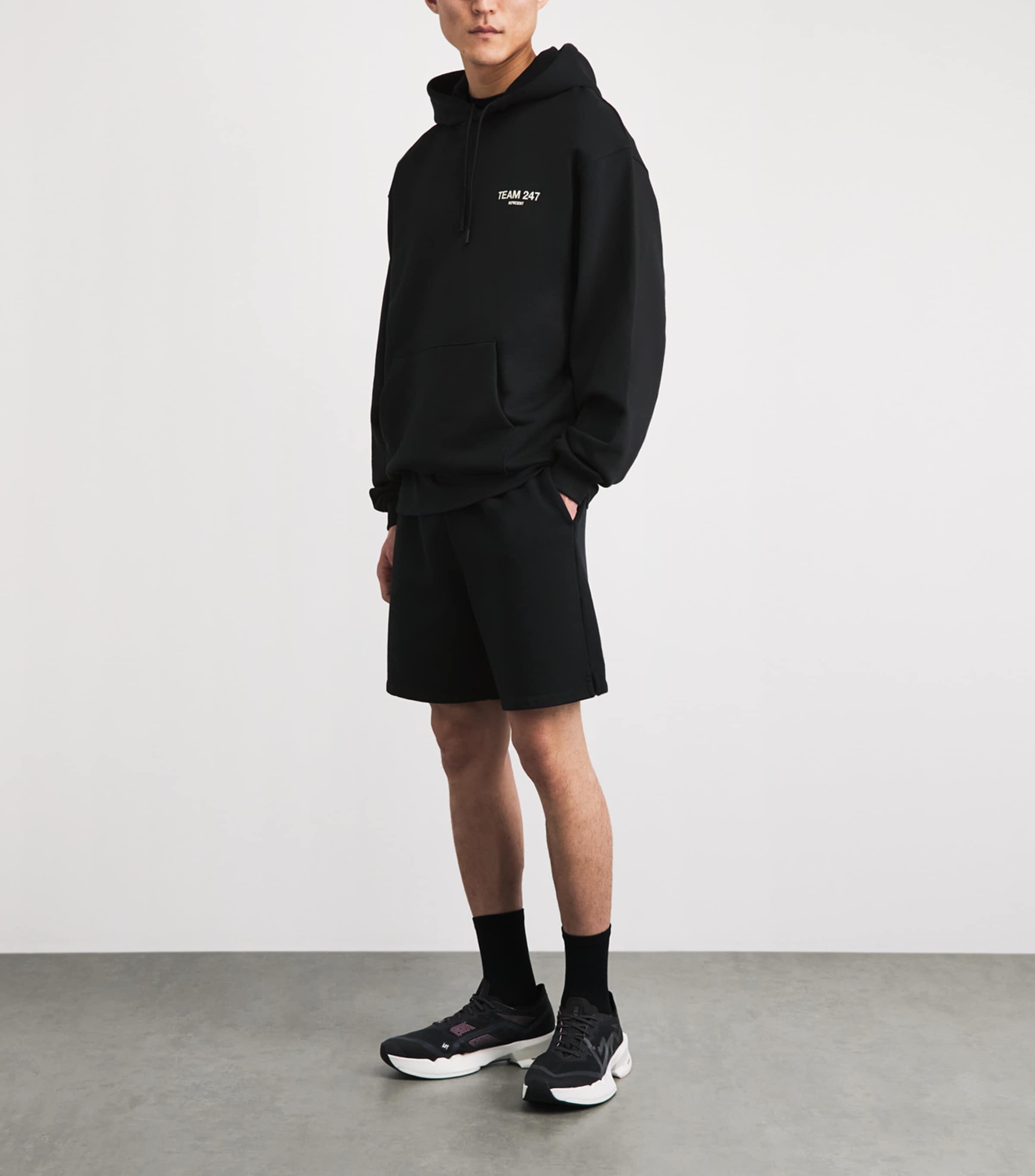 Represent 247 Mens Cotton Team 247 Hoodie Jet Black Image 2