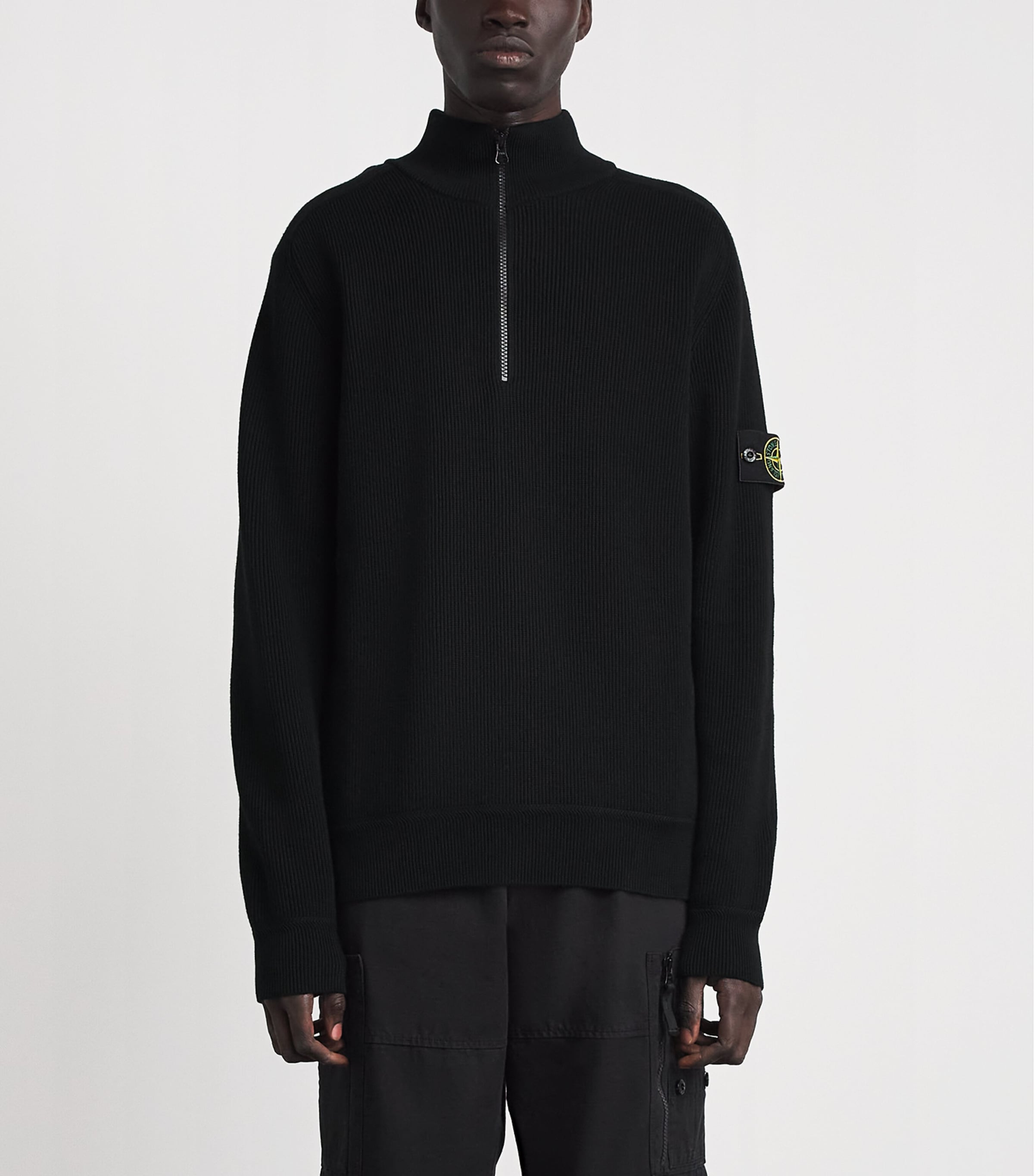 Stone Island Mens Cotton Half-Zip Sweater Image 4
