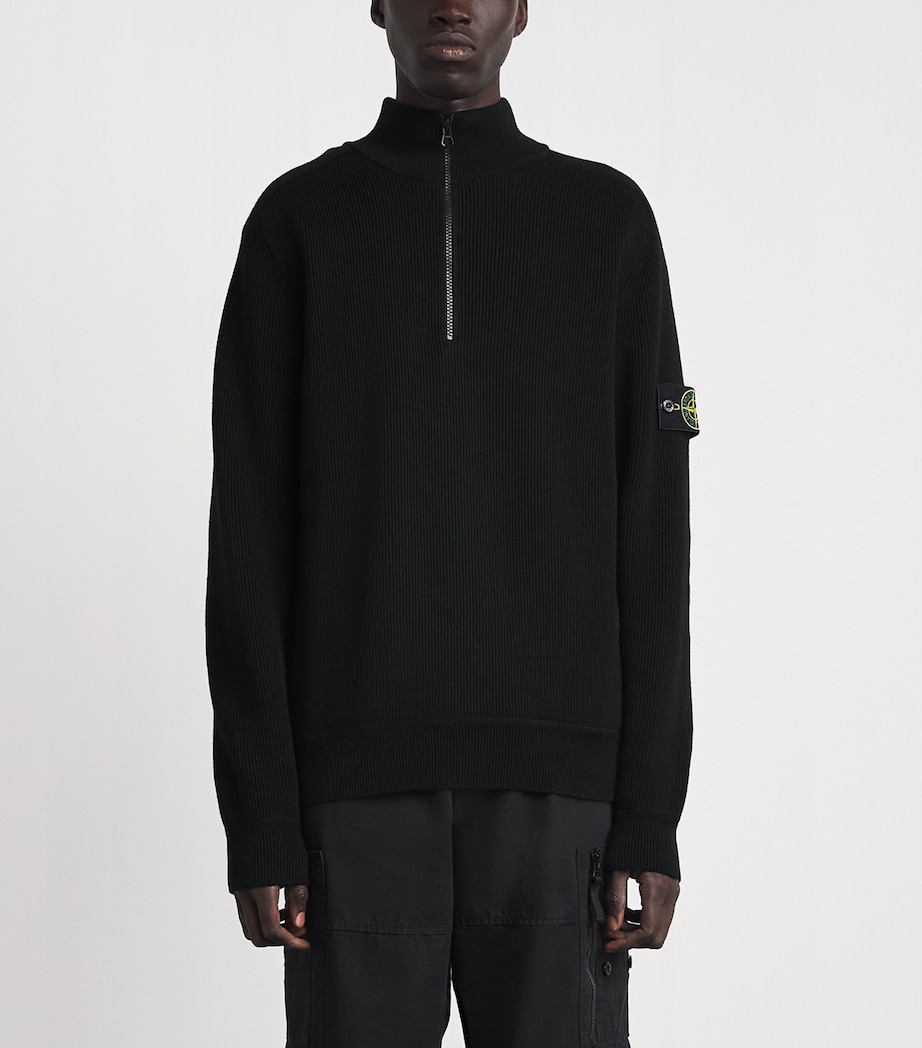 Stone Island Mens Cotton Half-Zip Sweater Image 4