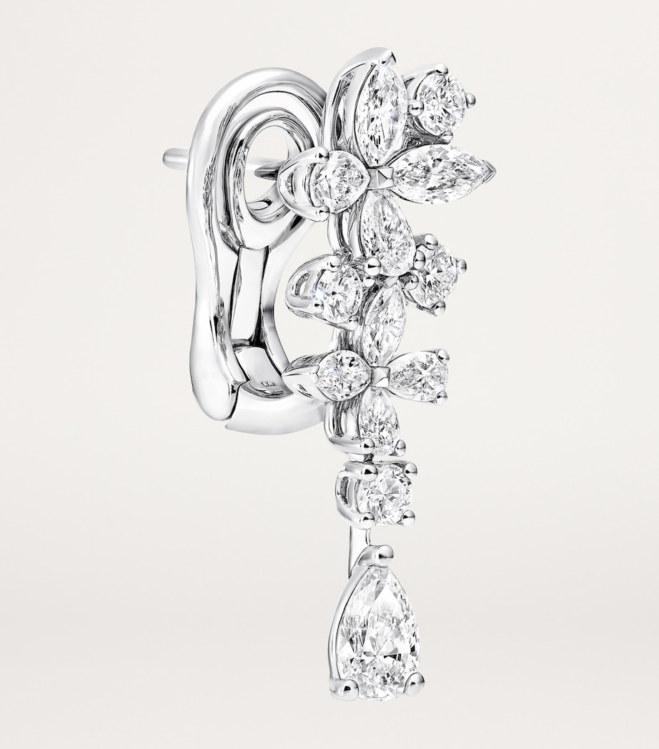 White Gold and Diamond Butterfly Drop Earrings WHITE GOLD Image 3