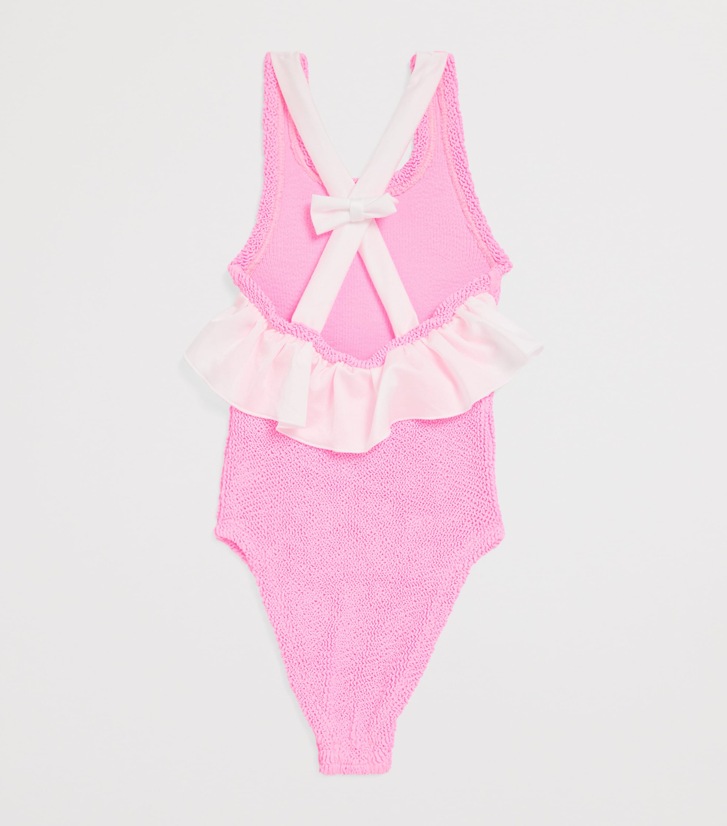 Hunza G Kids Ruffle-Trim Lara Swimsuit (7-12 Years) Bubblegum Image 2
