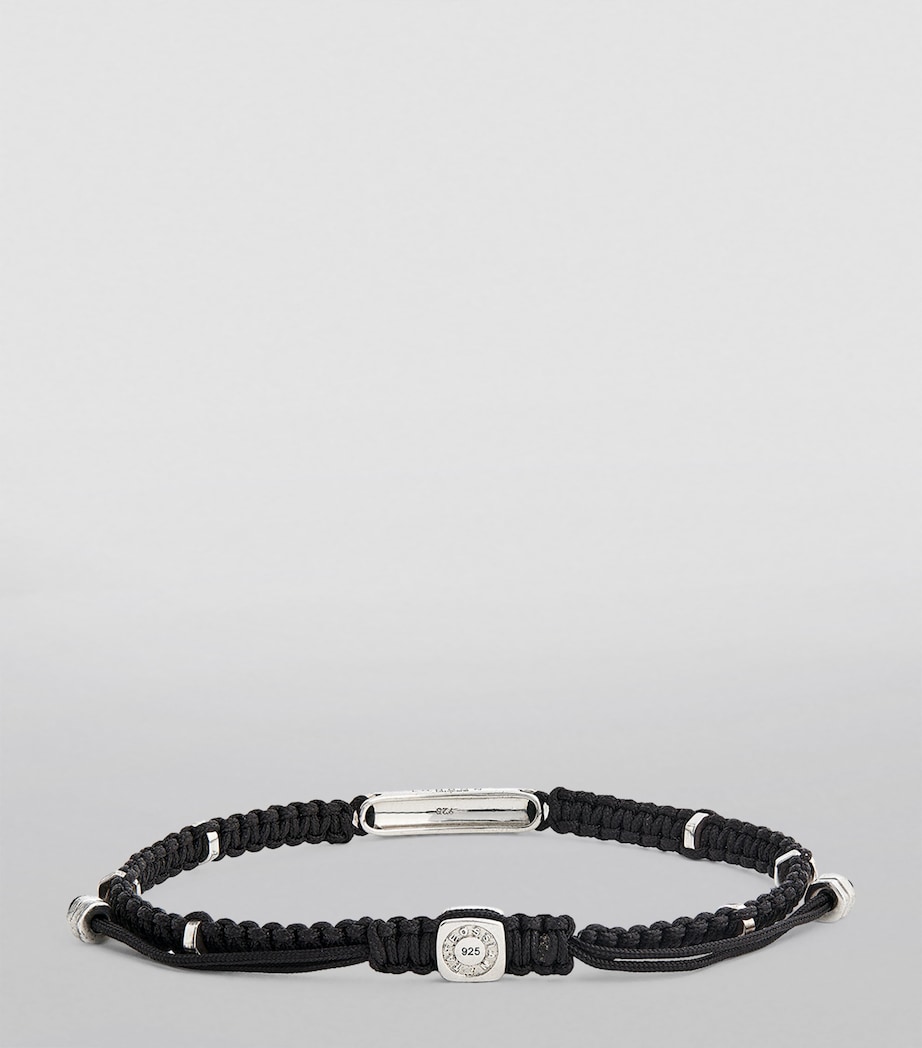 Silver Baton Macramé Bracelet SILVER/ BLACK Image 2