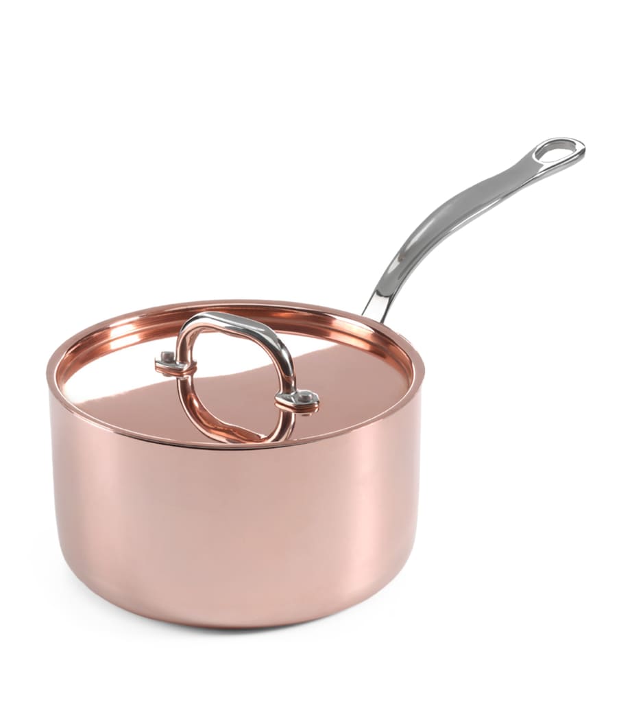 Copper Clad Saucepan with Lid (18cm) COPPER Image 3