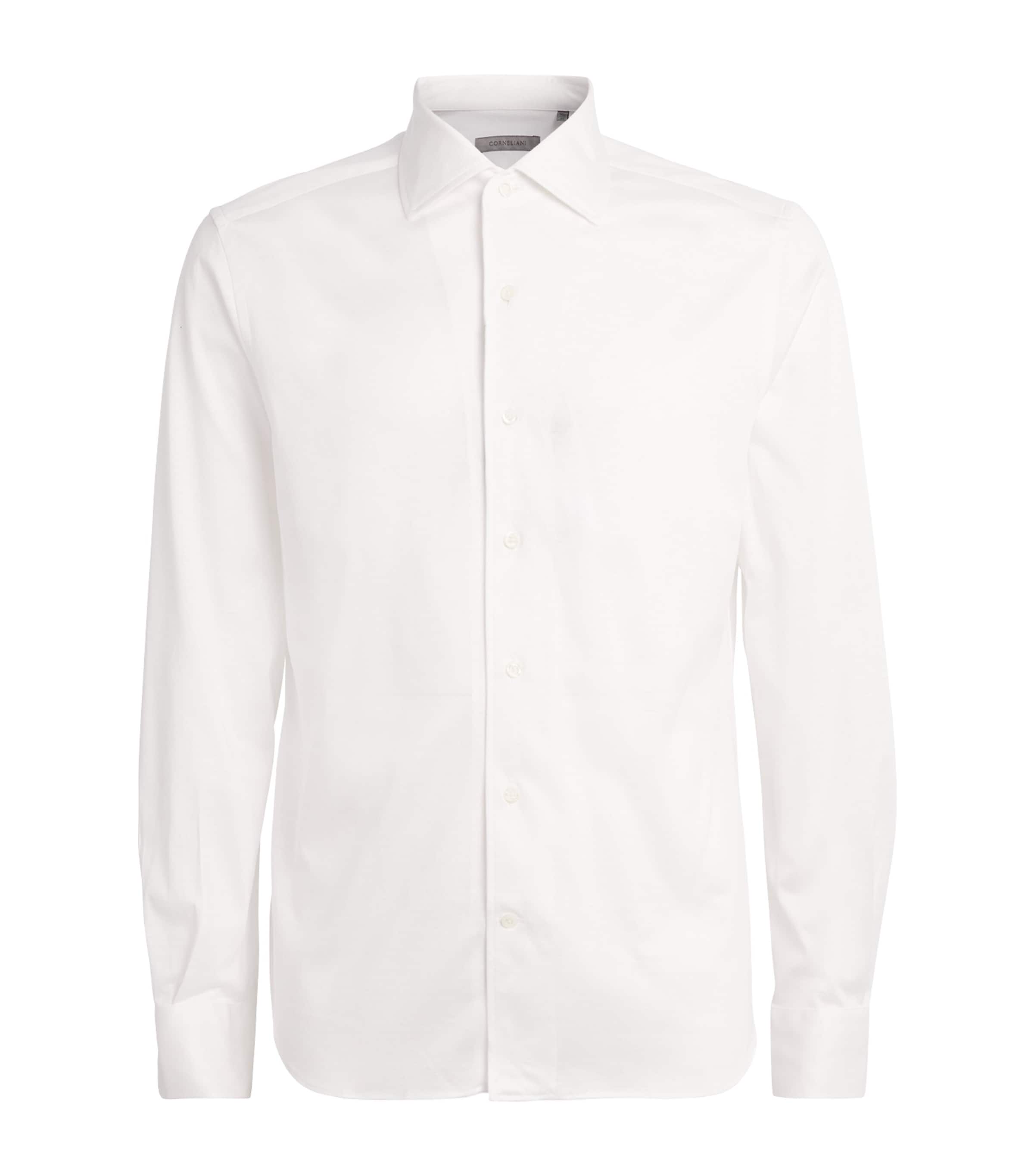 Corneliani Cotton Jersey Shirt In White