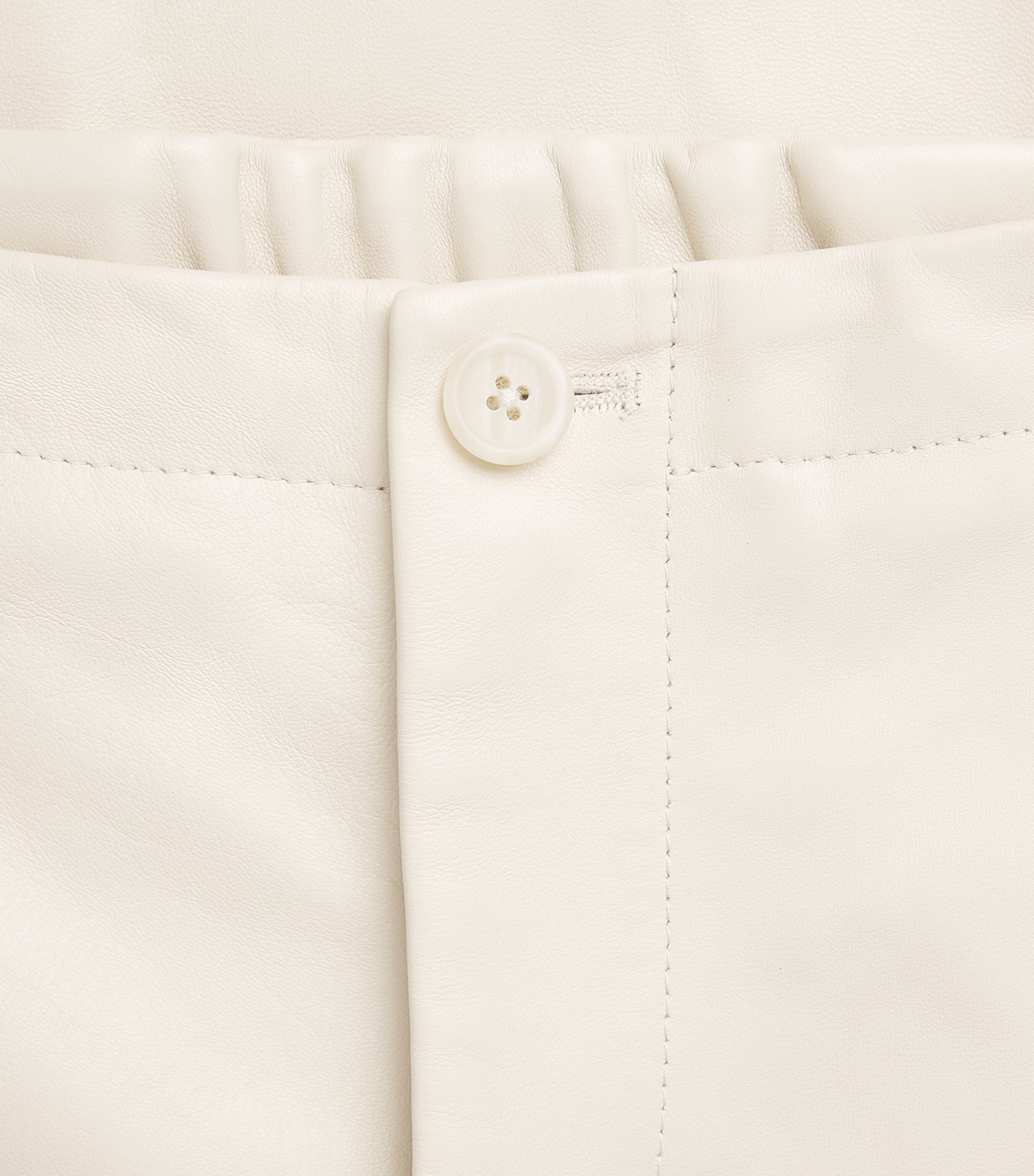 Lauren Manoogian Womens Nappa Leather Wide-Leg Trousers Ecru Image 6