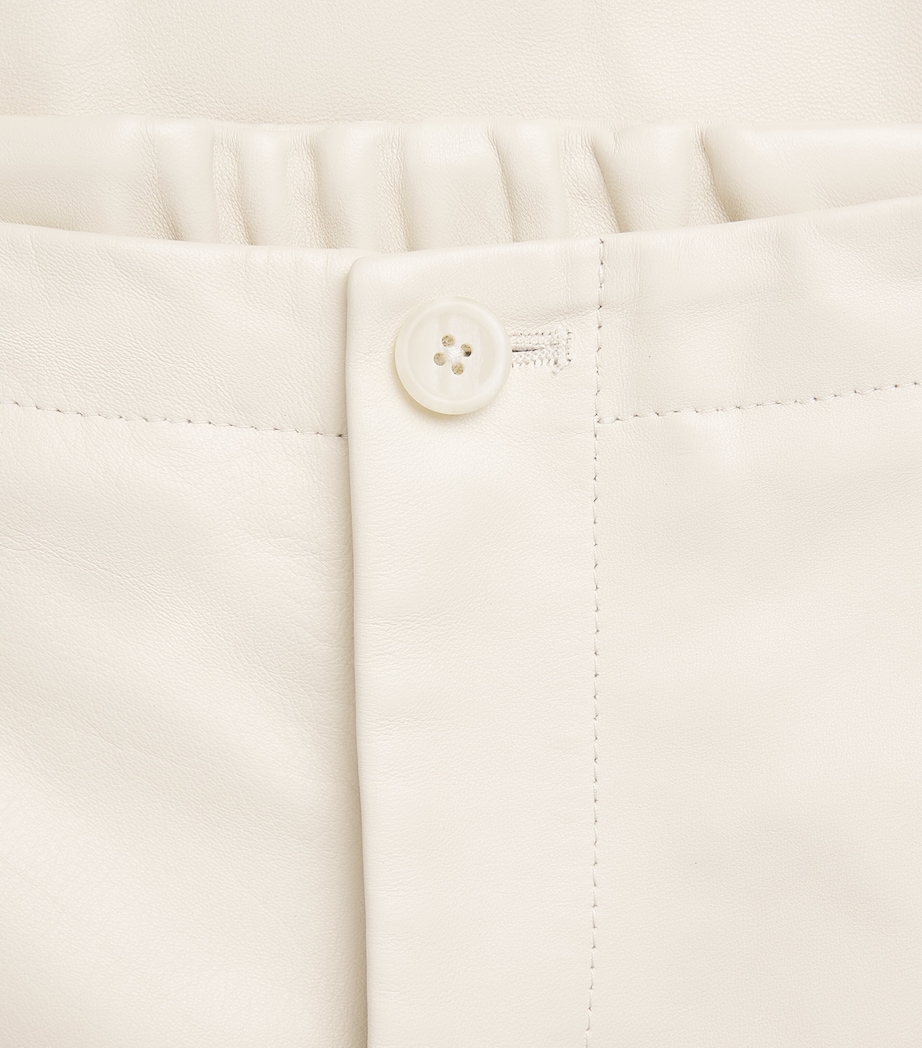 Lauren Manoogian Womens Nappa Leather Wide-Leg Trousers Ecru Image 6