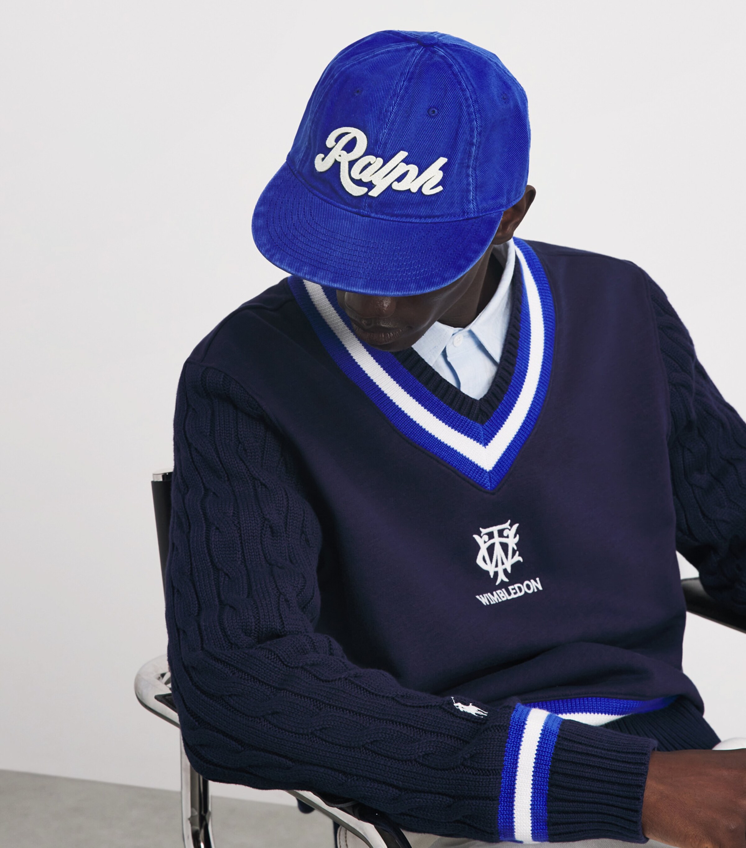 Polo Ralph Lauren Corduroy Script Baseball Cap Classic Azure Image 2