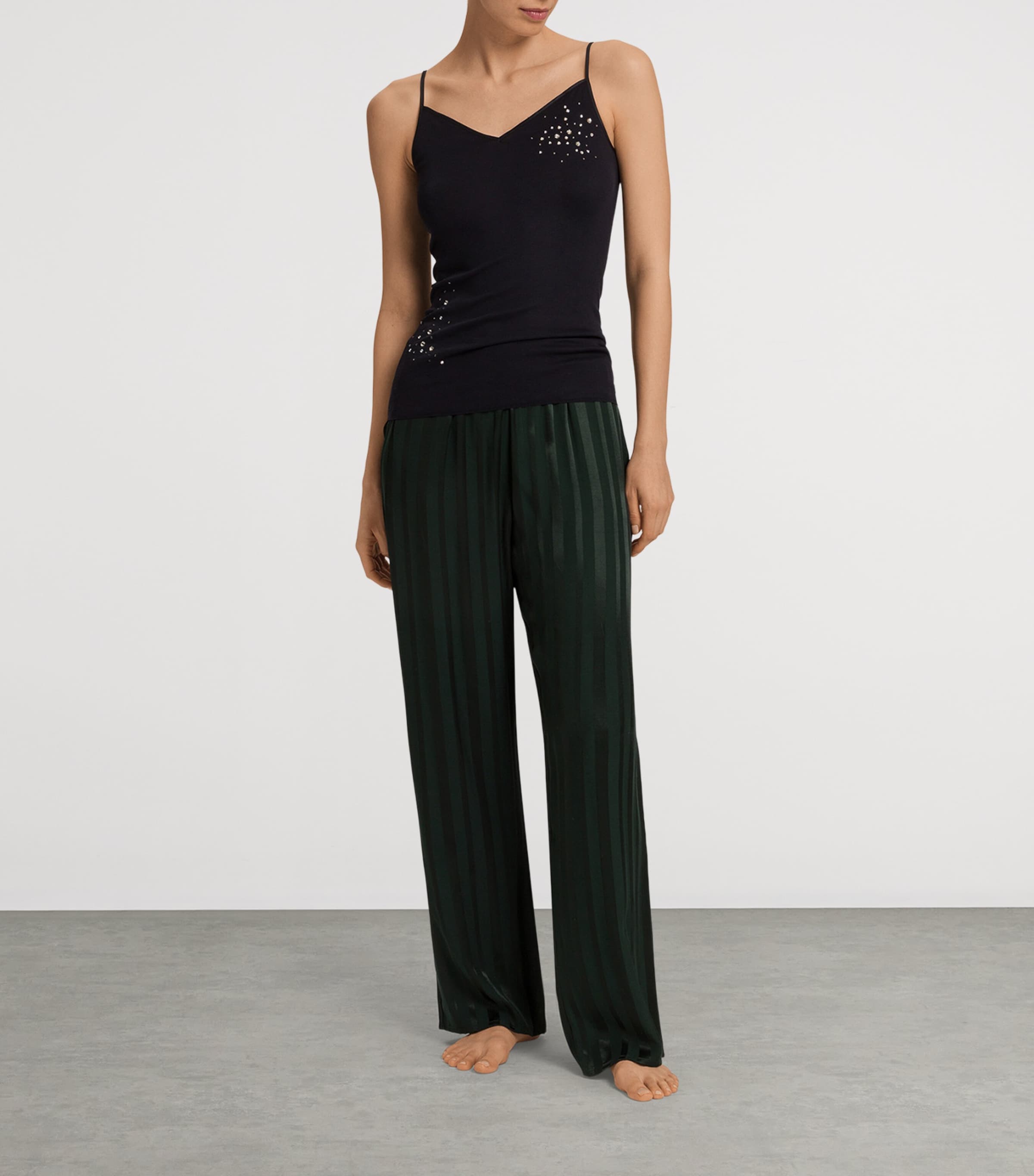 Embellished Cotton Seamless Camisole BLACK Image 5