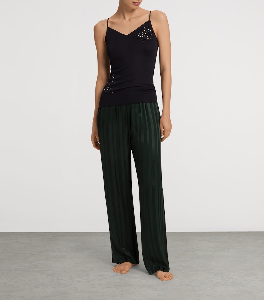 Embellished Cotton Seamless Camisole BLACK Image 5