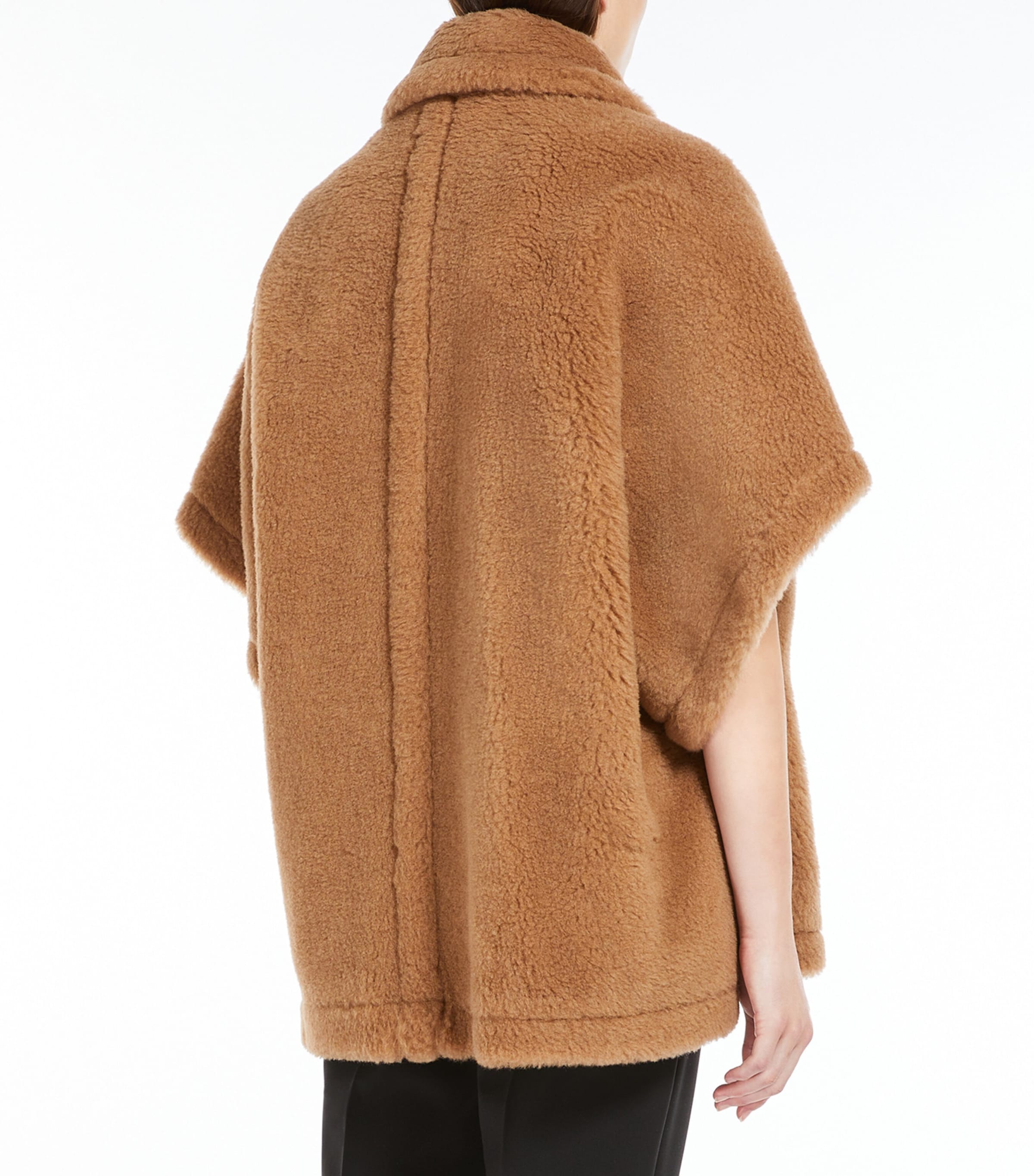 Max Mara Womens Camel Wool-Silk Tebe Cape Camel Image 3