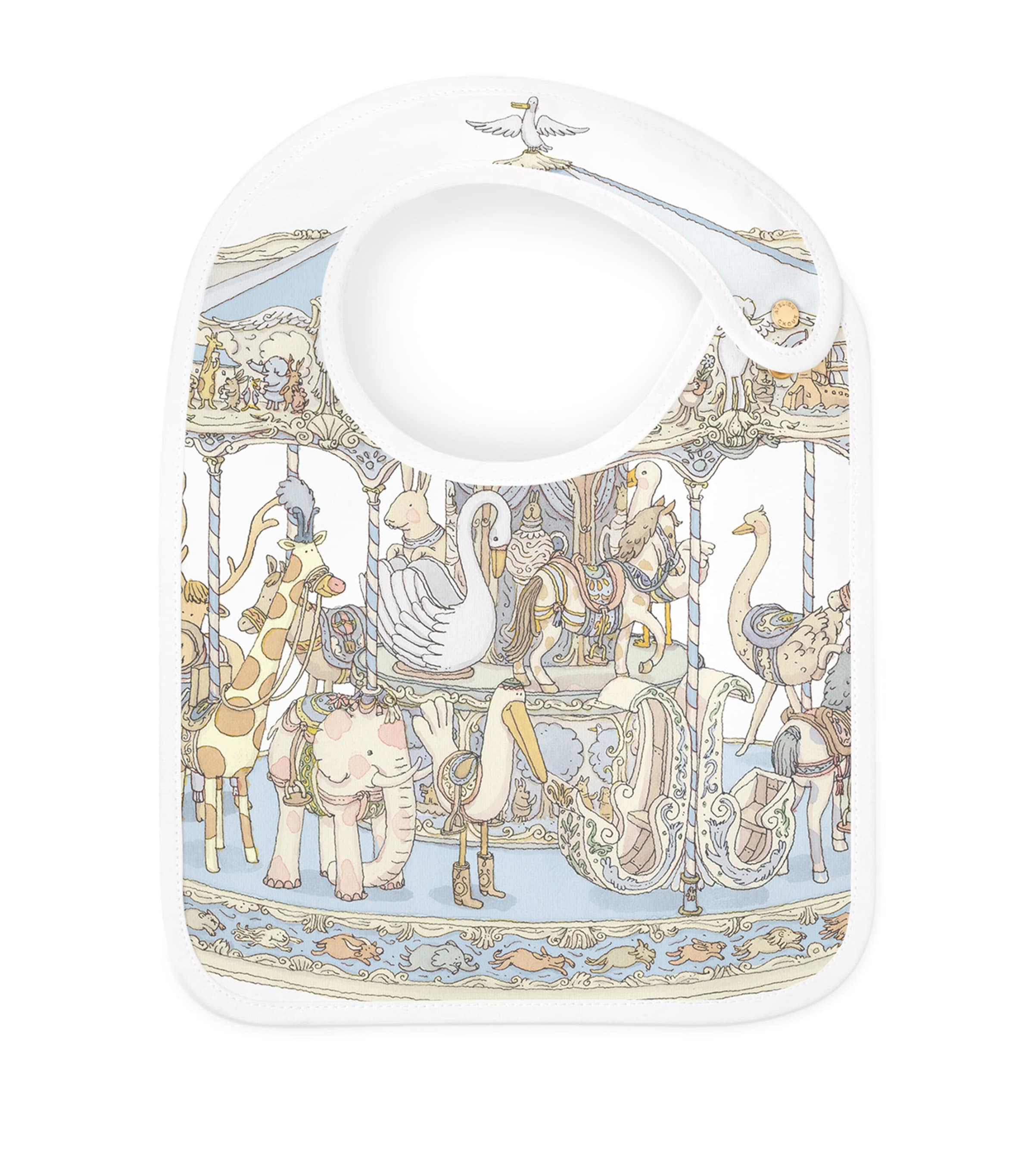 Atelier Choux Organic Cotton Carousel Print Bib Image 1