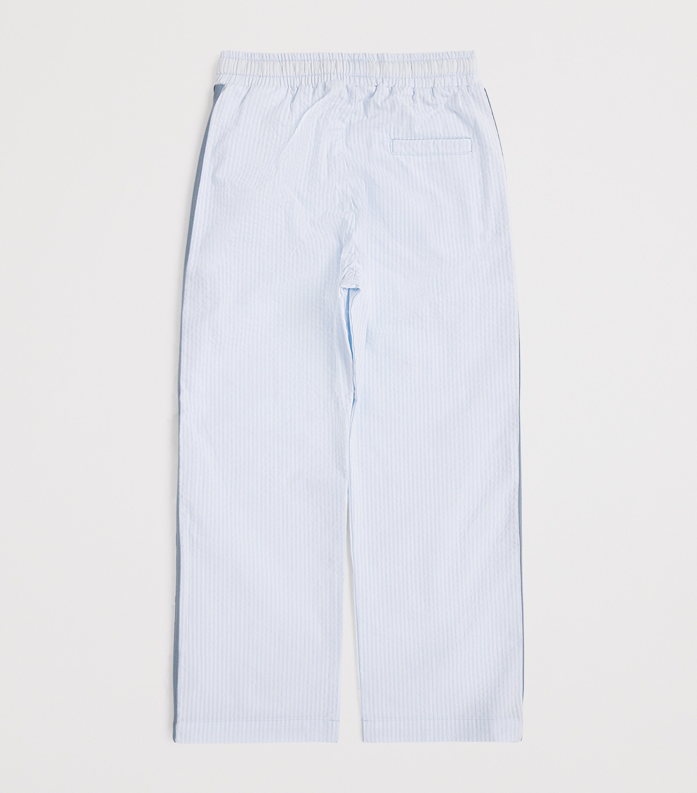 Palm Angels Kids Cotton Seersucker Drawstring Trousers (4-12+ Years) Bimbo/bby Blu Image 2