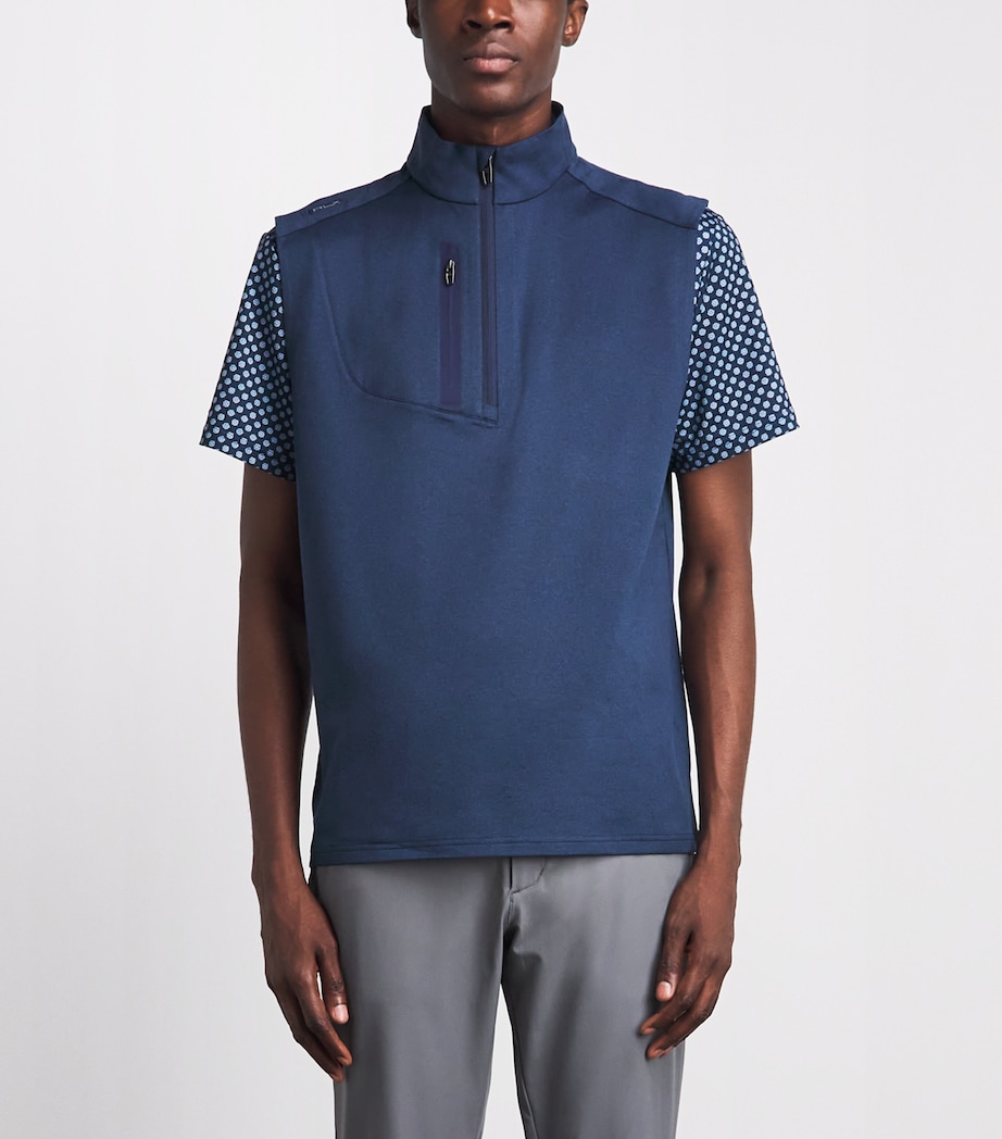 RLX Ralph Lauren Mens Half-Zip Gilet Spring Navy Heather Image 4