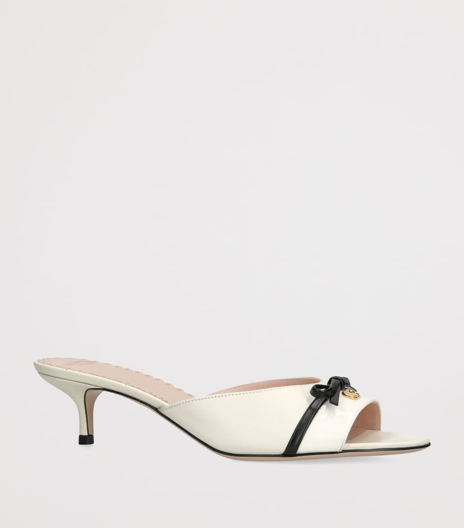 Leather Bepointy Heeled Mules 45 WHITE Image 3