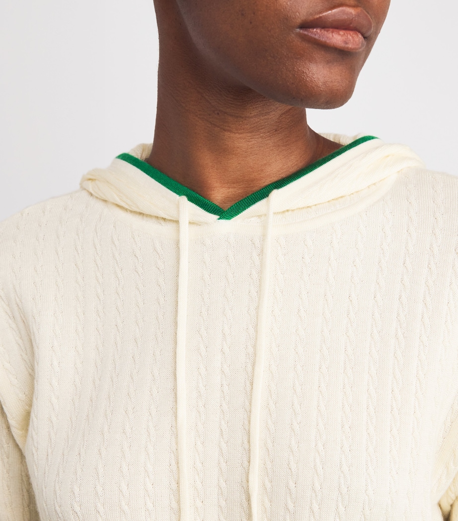 Cashmere-Silk Cropped Hoodie KELLY GREEN MULTI Image 6