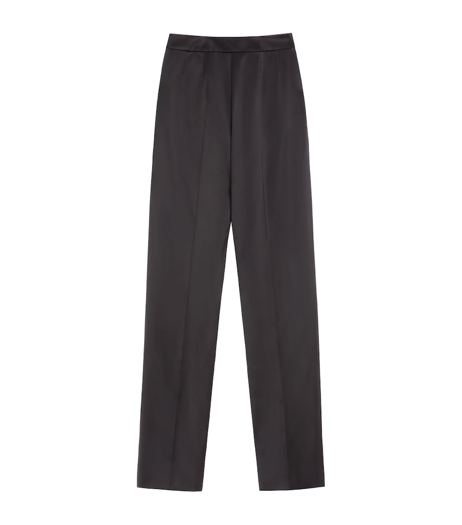 Valentino Womens Stretch-Silk Pleated Trousers Image 2