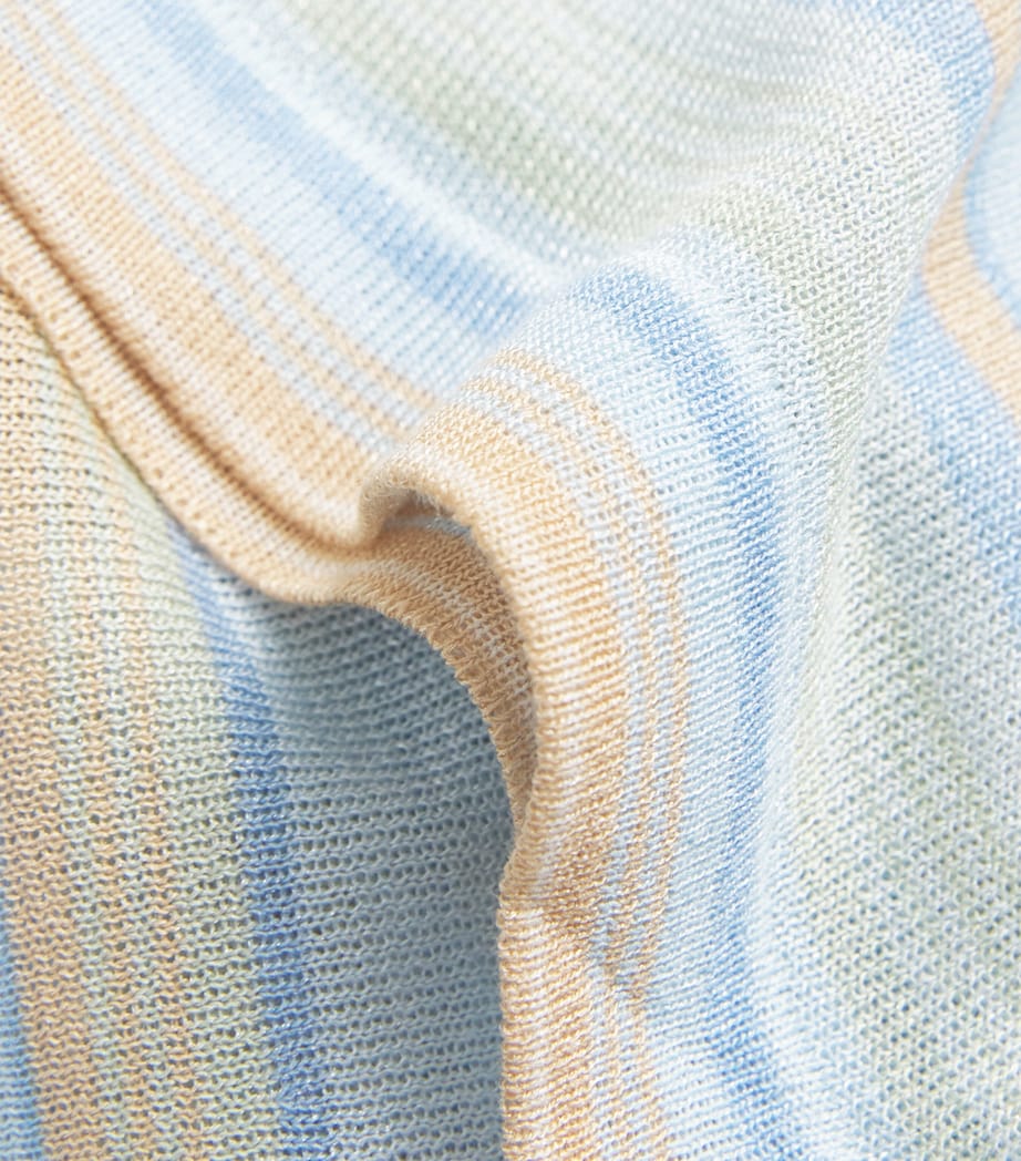 Zimmermann Womens Indra Stripe Bell-Sleeve Top Blue Multi Image 6