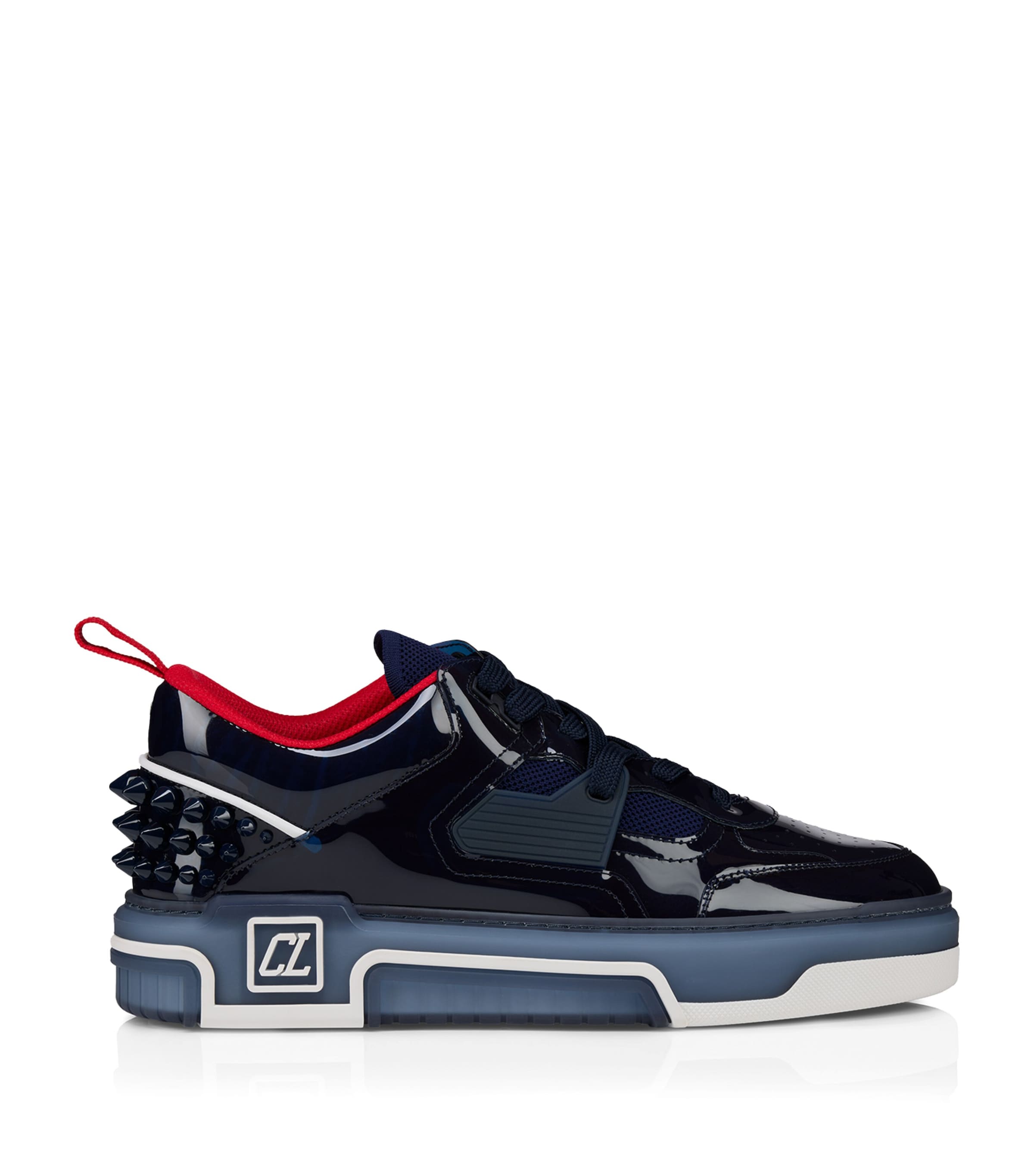Christian Louboutin Mens Zaffiro Astroloubi Leather Trainers In Blue