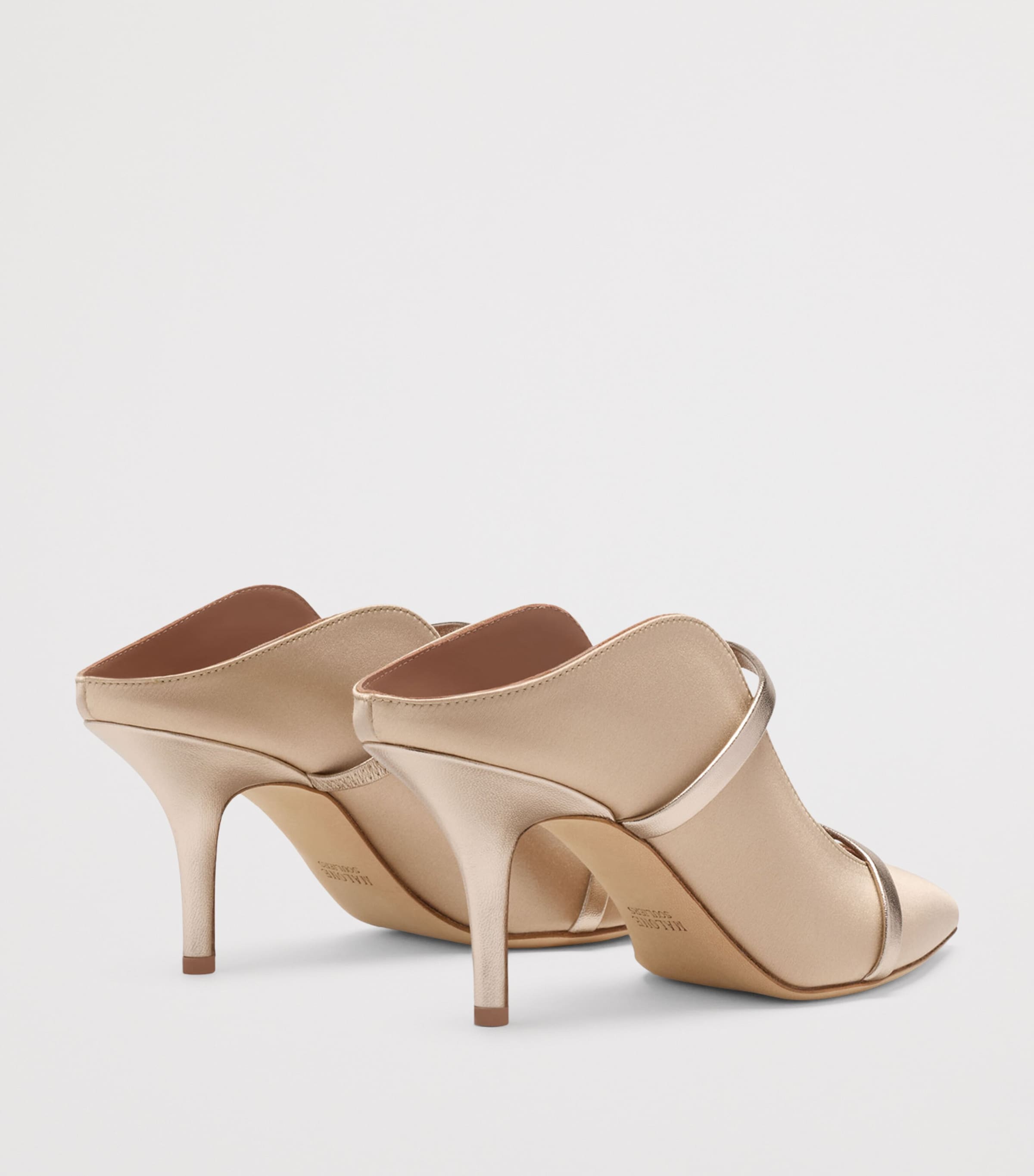 Malone Souliers Satin Maureen Mules 70 Buff Image 4