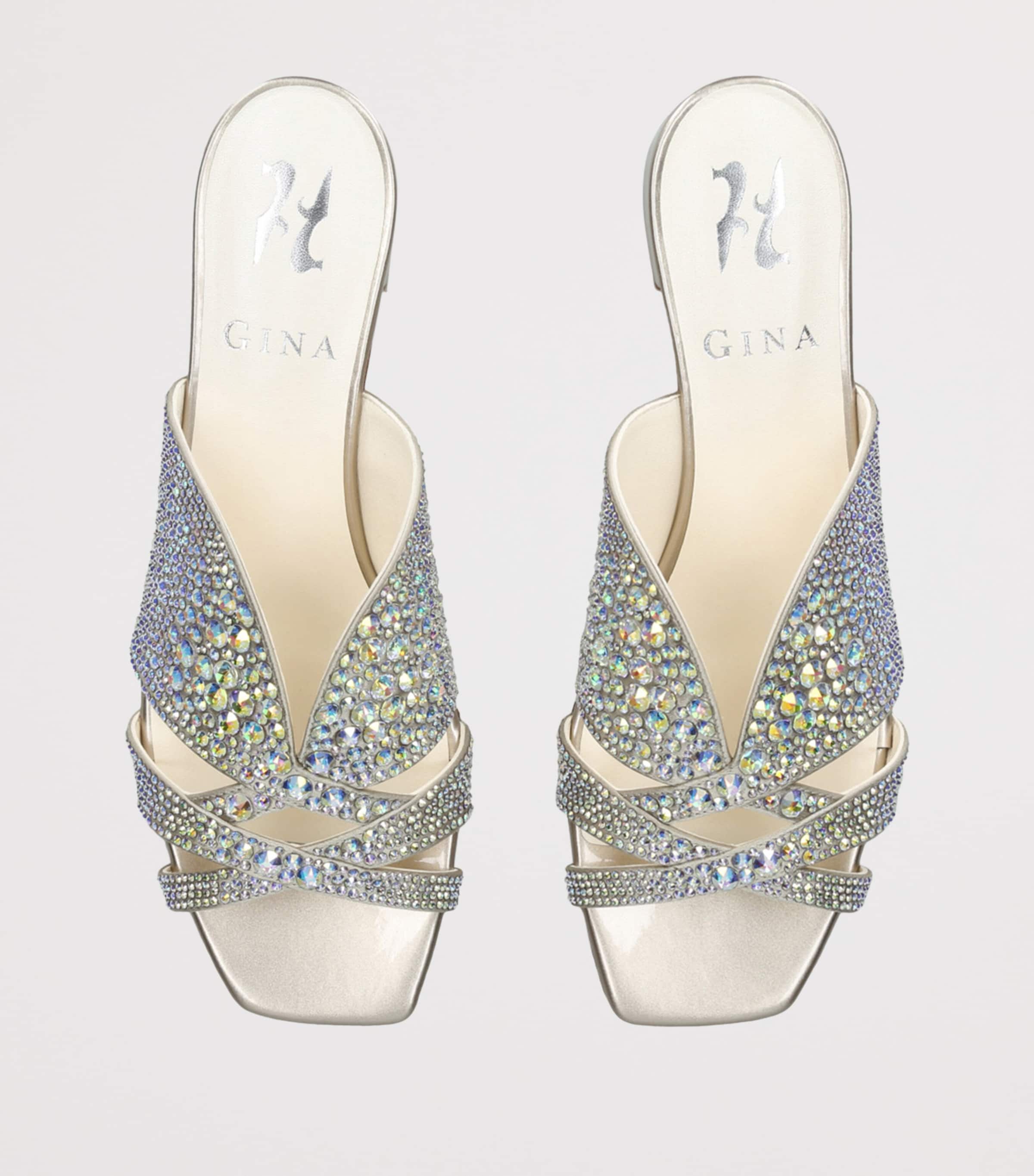 Gina Leather Embellished Stevie Mules 35 White/comb Image 4