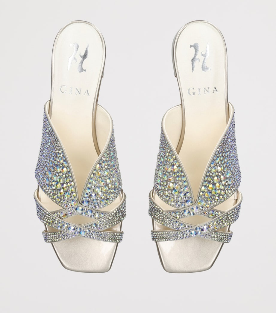 Gina Leather Embellished Stevie Mules 35 White/comb Image 4