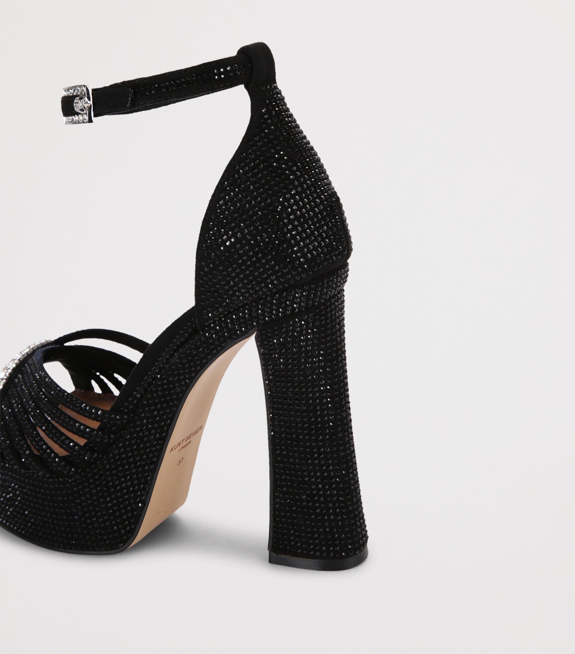 Kurt Geiger London Crystal Strap Platform Sandals Black Image 4