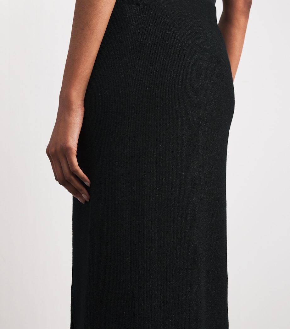 Merino-Blend Glitter Midi Skirt 3000 BLACK Image 6