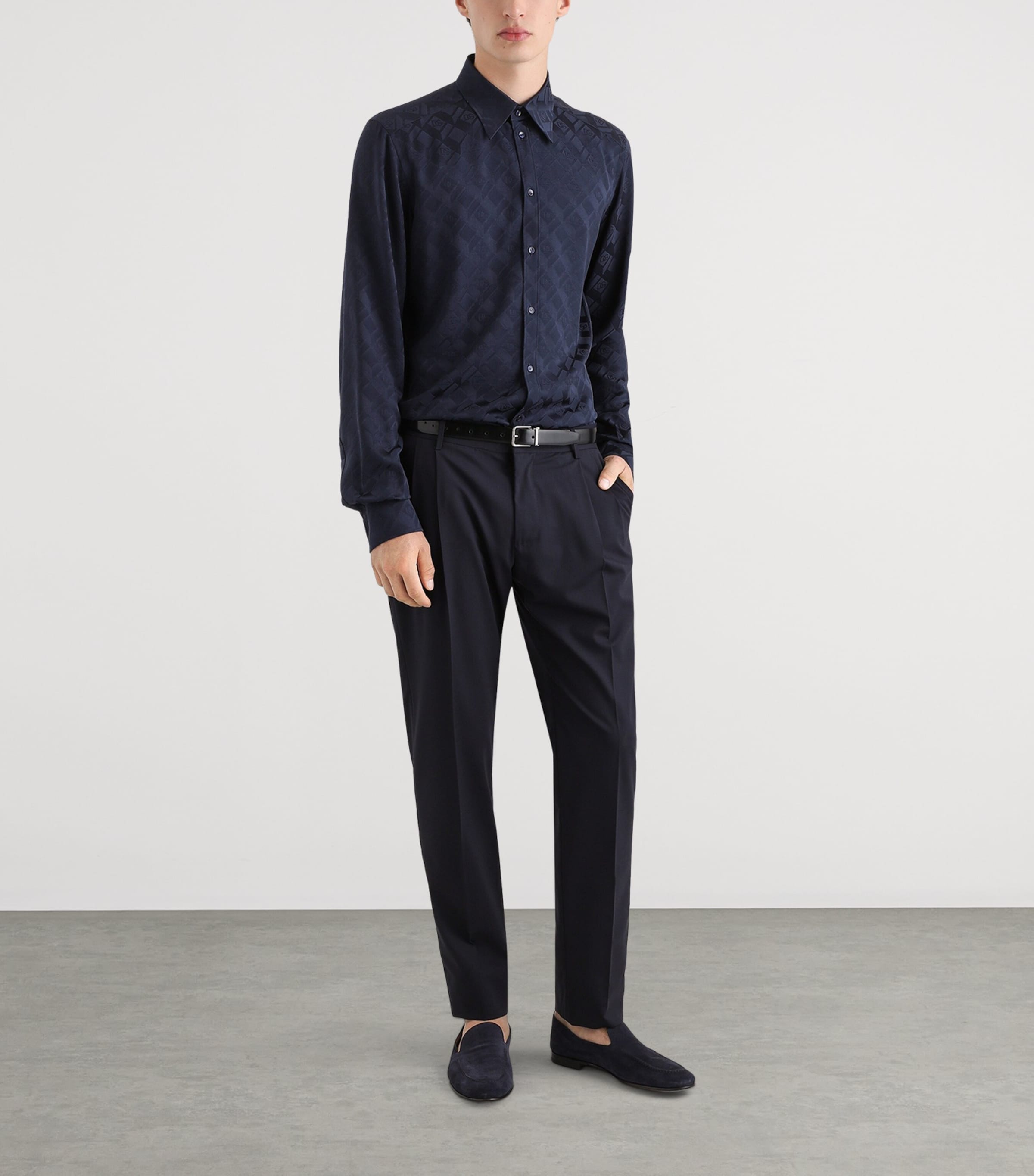 Silk DG Logo Shirt B0665-VERY DARK Image 2