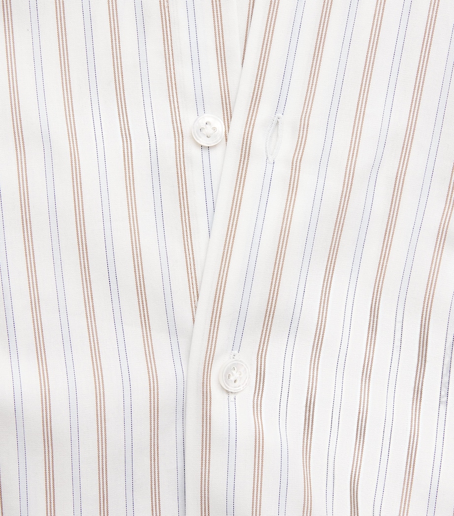 Lardini Mens Cotton Stripe Shirt Stripes Brown Image 6