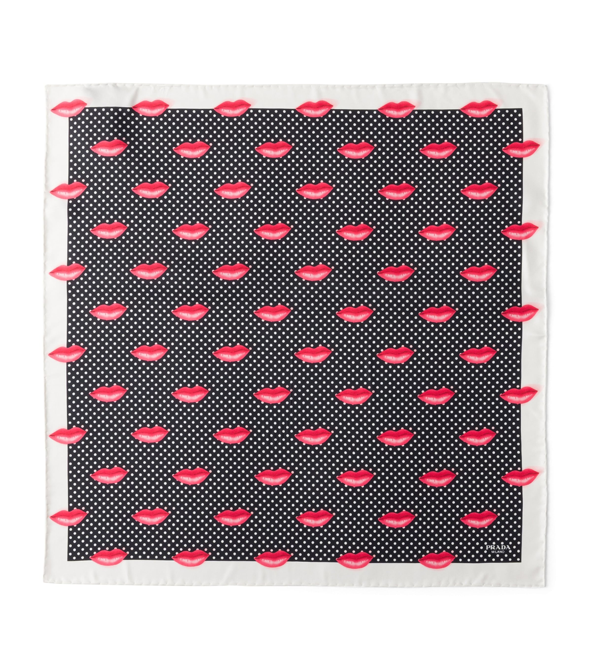Prada Silk Twill Printed Lips Scarf Image 3