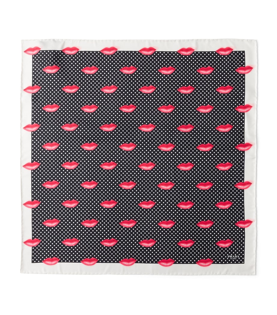 Prada Silk Twill Printed Lips Scarf Image 3