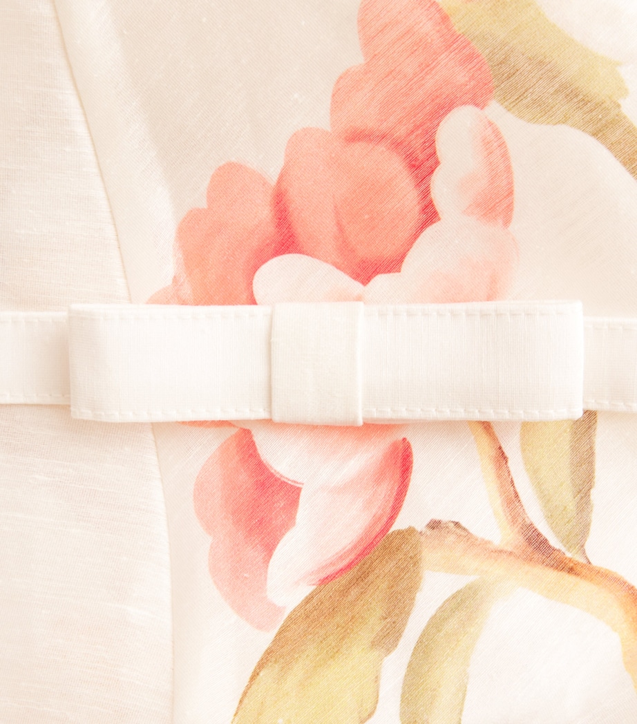 LEO LIN Womens Floral Selina Midi Dress Lemon Vine Prnt Snow Image 6