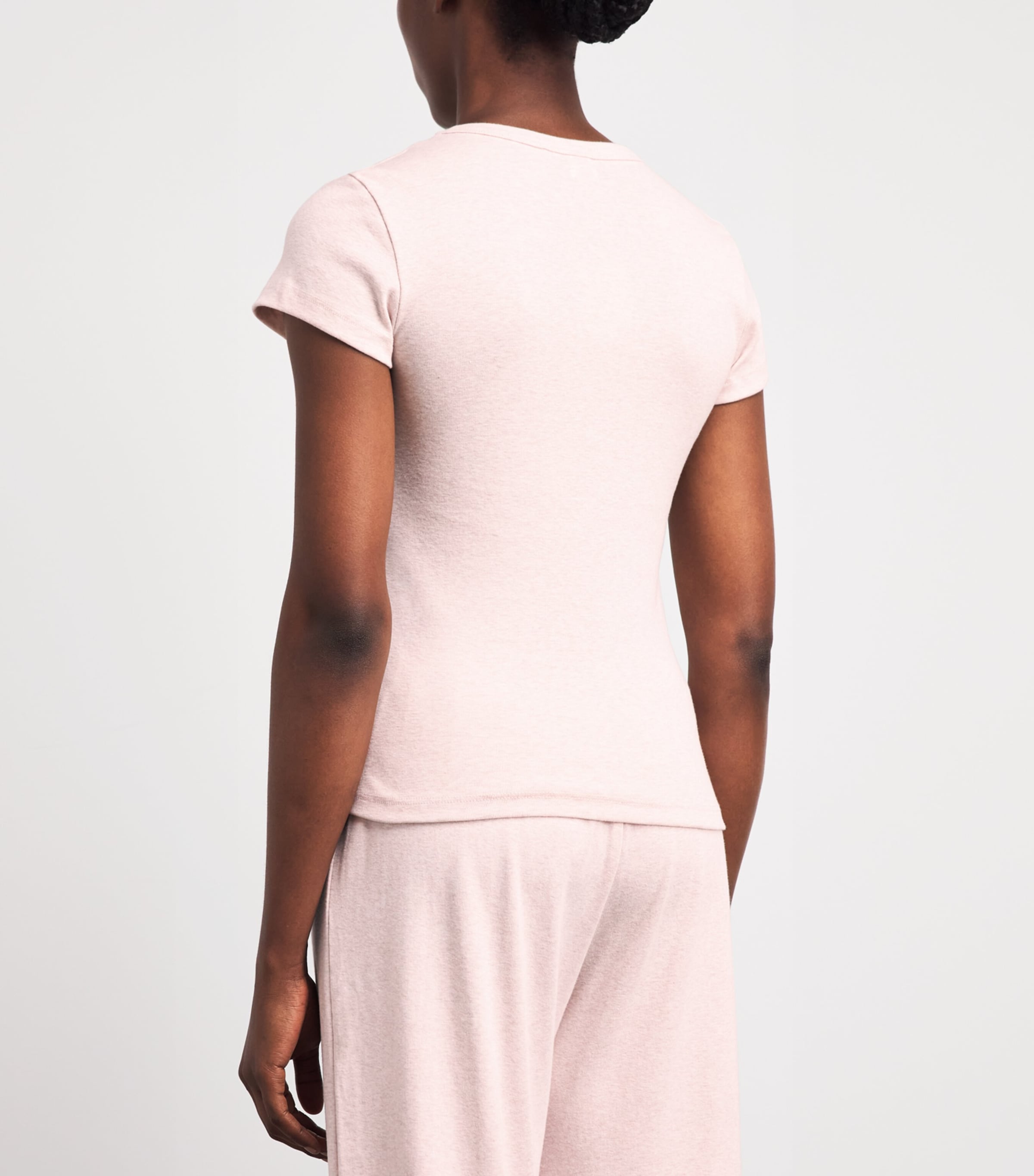 LESET Womens Cotton Slim Nando T-Shirt Petal Melange Image 5