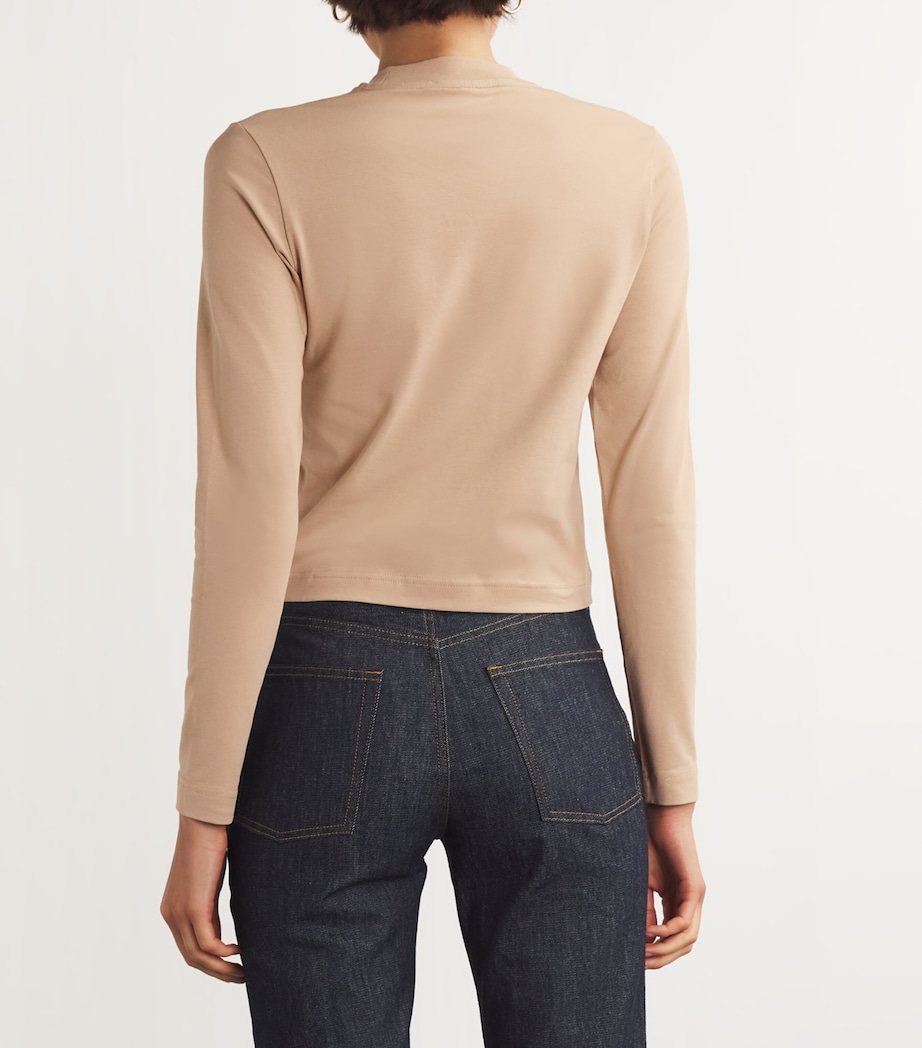 Stretch-Cotton Grosgrain Logo T-Shirt BEIGE 2151 Image 4