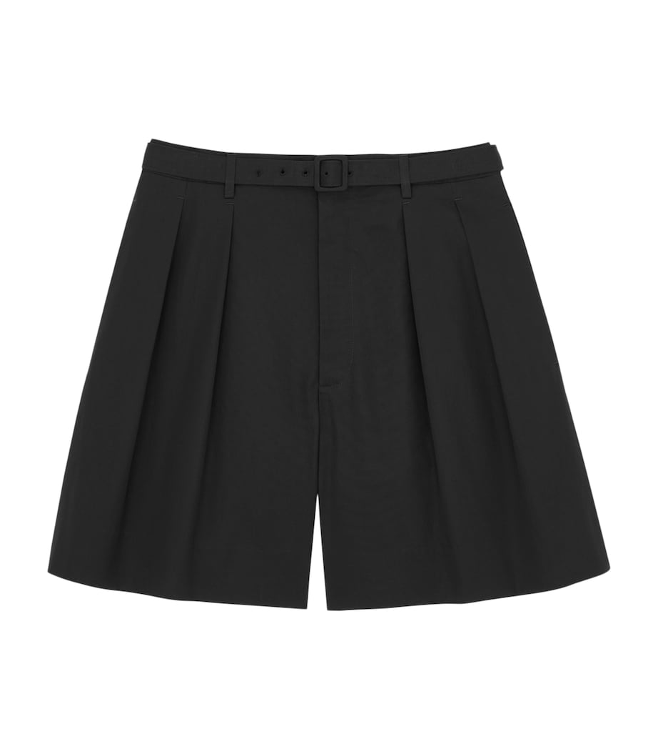 Cotton Pleated Shorts 1000 Image 1